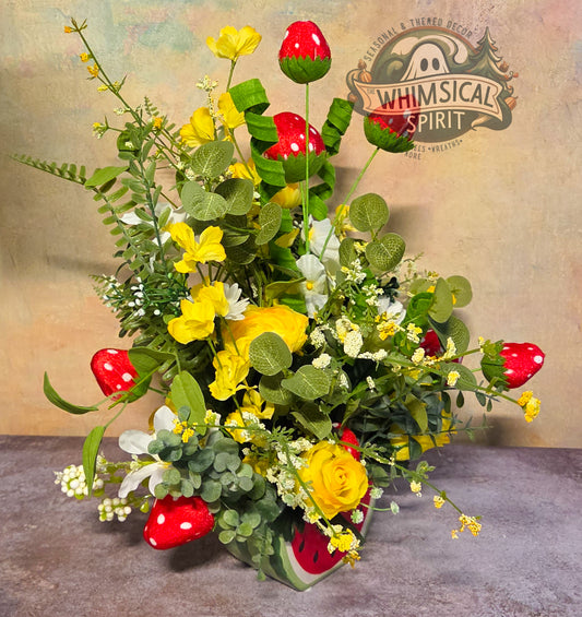 Berry Patch Picnic - Spring Flower Tabletop Centerpiece