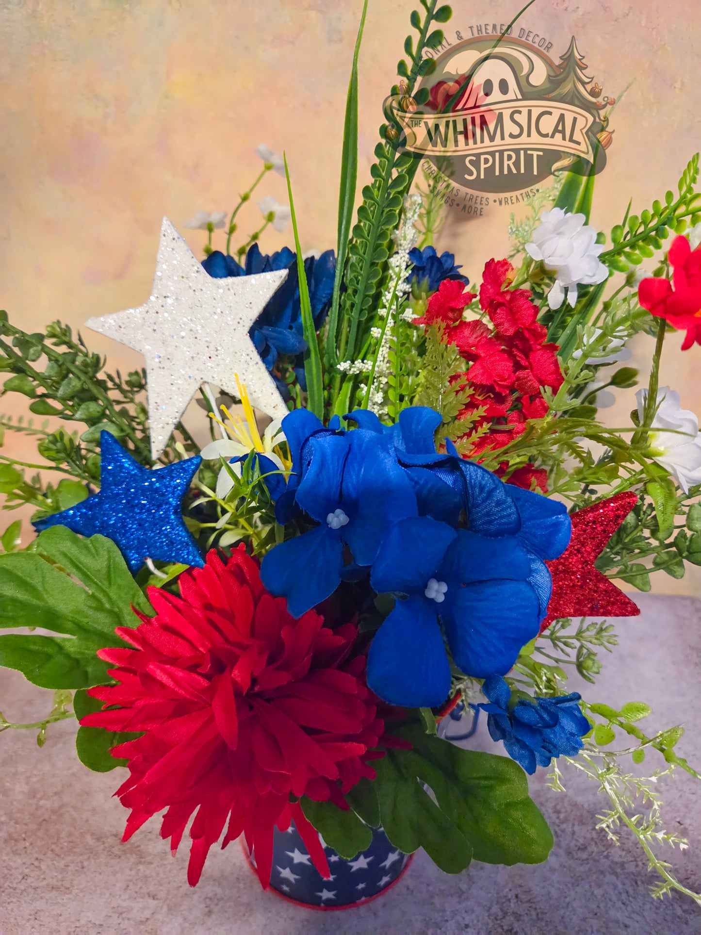 Liberty Spark Bloom - America 250 4th of July Patriotic Tabletop Centerpiece
