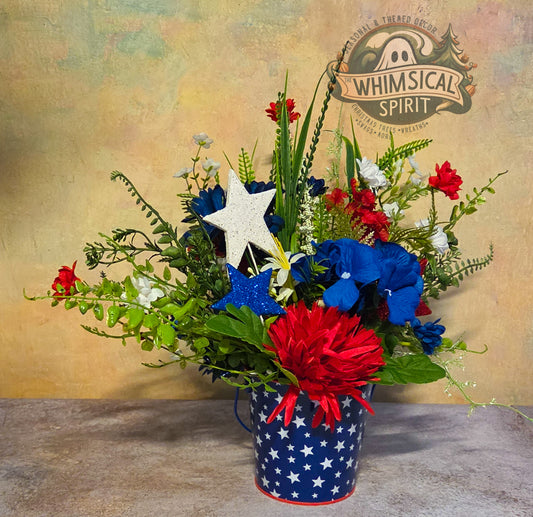 Liberty Spark Bloom - America 250 4th of July Patriotic Tabletop Centerpiece