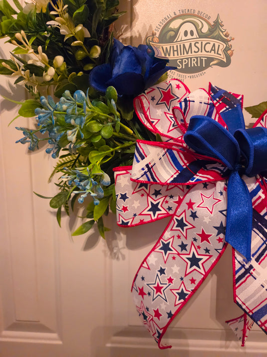 Patriot’s Meadow Entry - America 250 4th of July Patriotic Floral Wreath