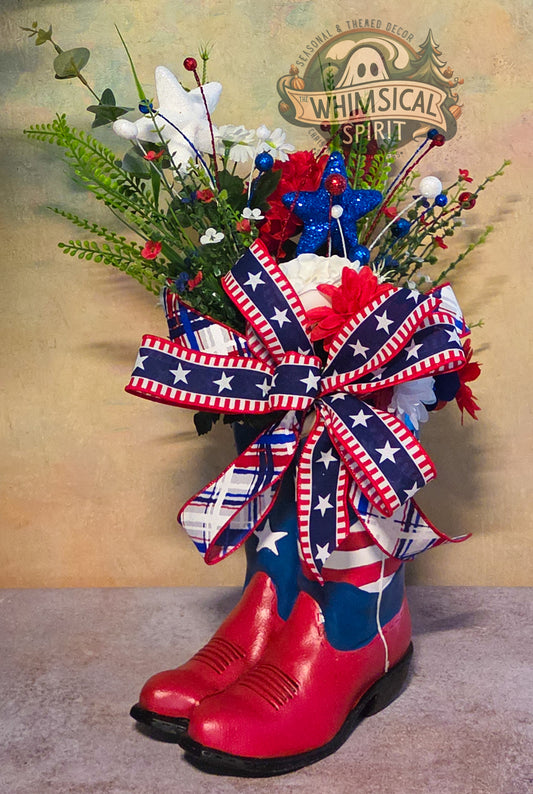 Red White & Rodeo - America 250 4th of July Patriotic Floral Centerpiece