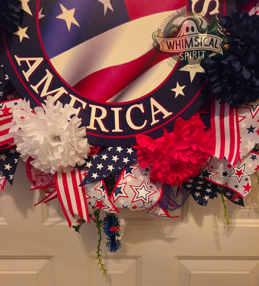 Star-Spangled Blessing - Patriotic 4th of July America 250 Wreath