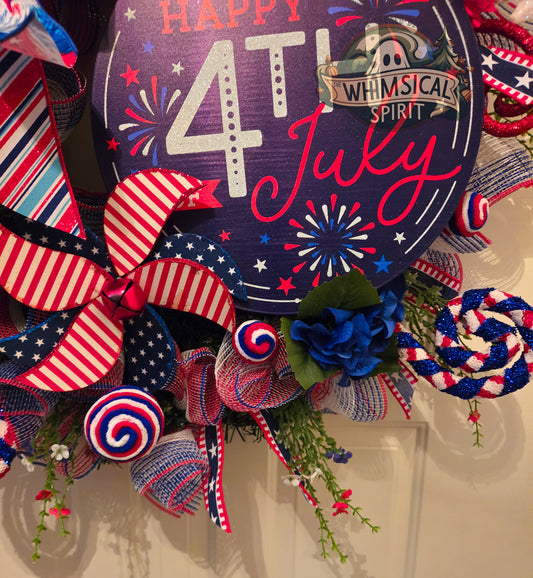 Star-Spangled Spectacle - America 250 4th of July Firework Patriotic Wreath