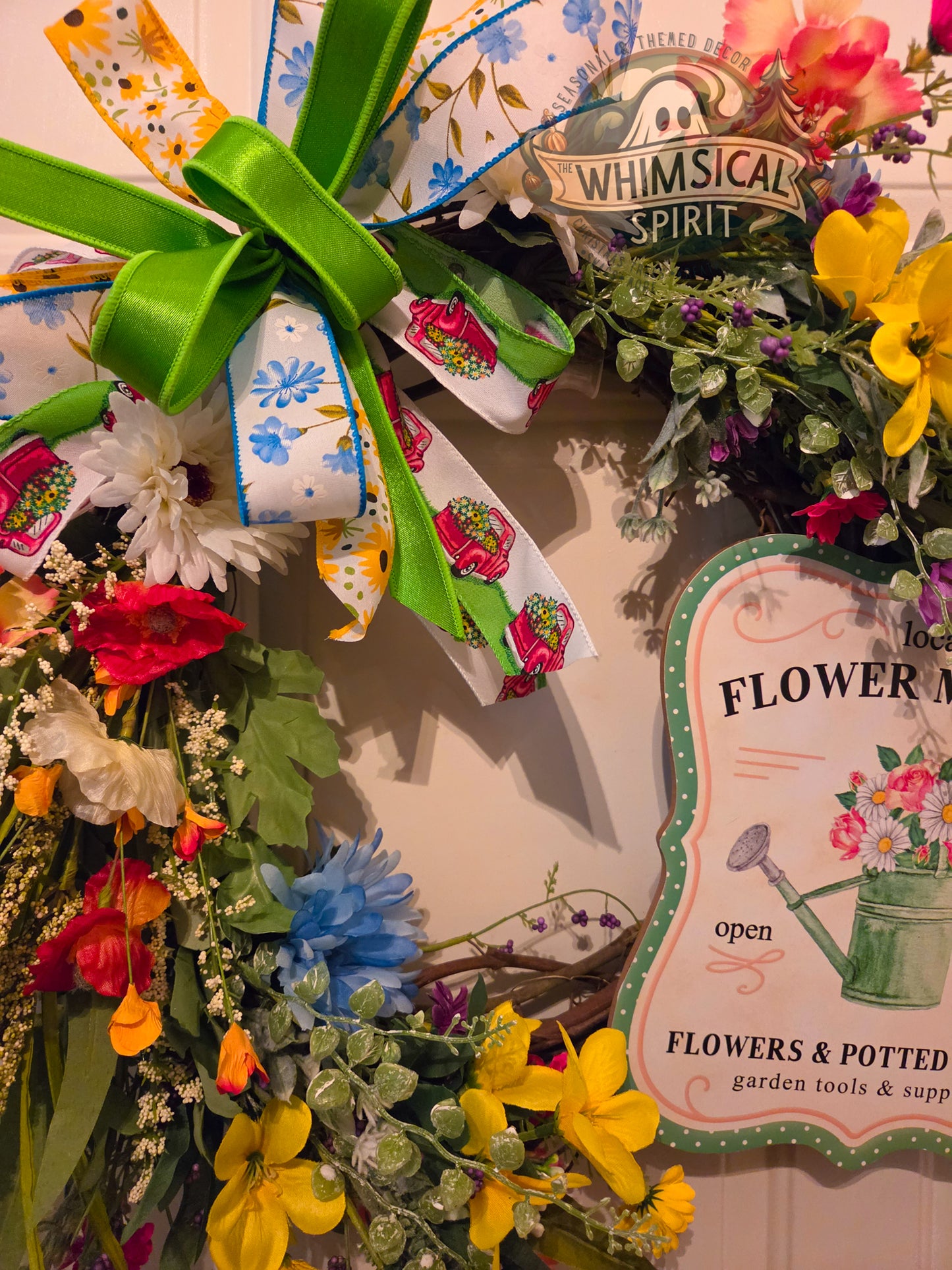 The Garden Market Welcome - Springtime Flower Front Door Wreath