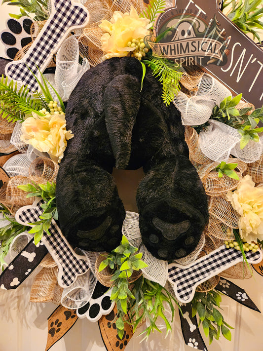 The Mischief Maker’s Doorway - Dog Themed Evergreen Wreath