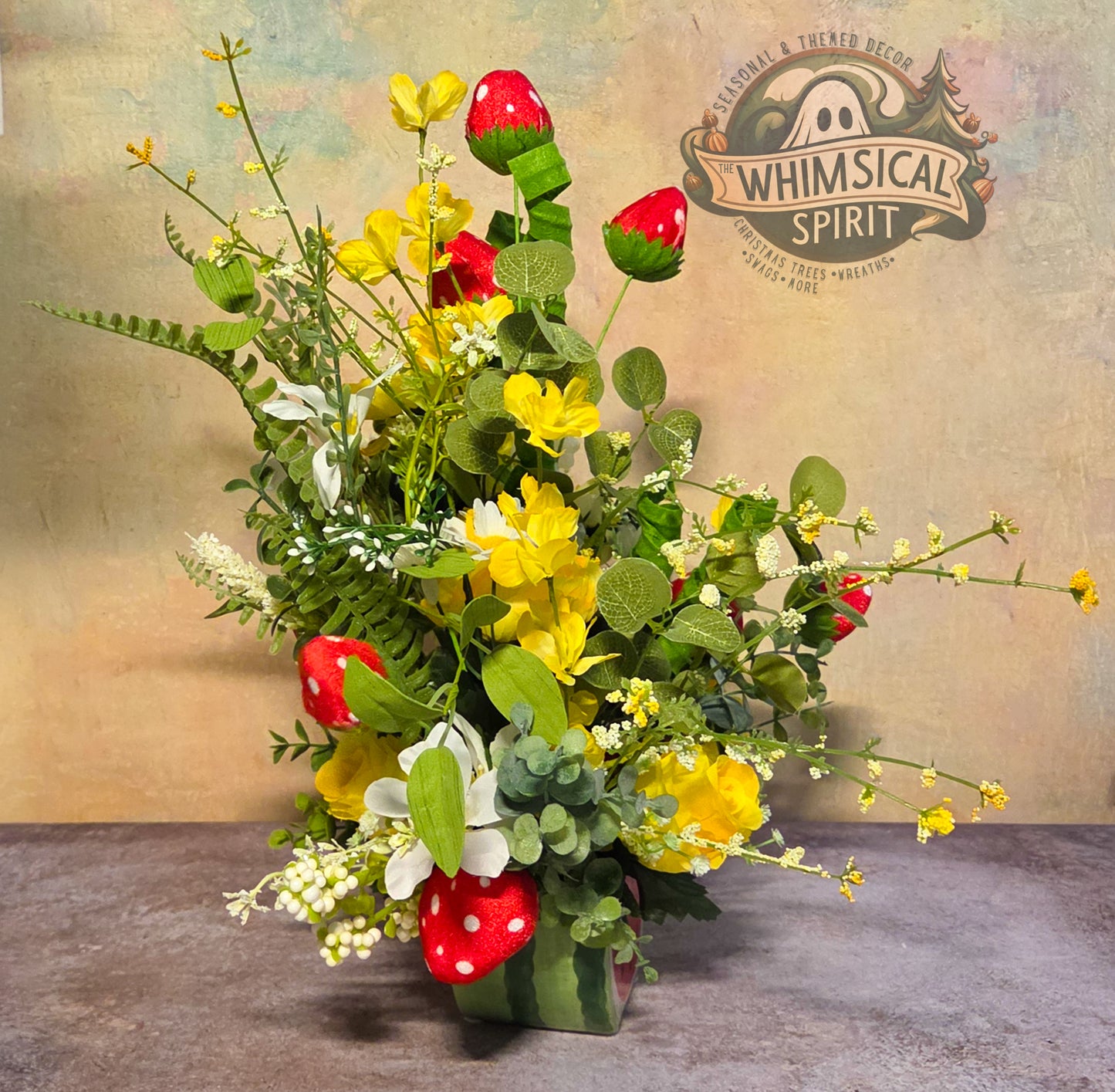 Berry Patch Picnic - Spring Flower Tabletop Centerpiece