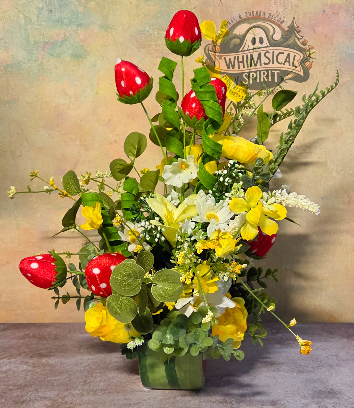 Berry Patch Picnic - Spring Flower Tabletop Centerpiece
