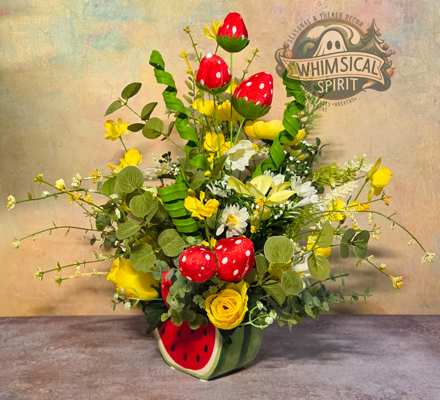 Berry Patch Picnic - Spring Flower Tabletop Centerpiece