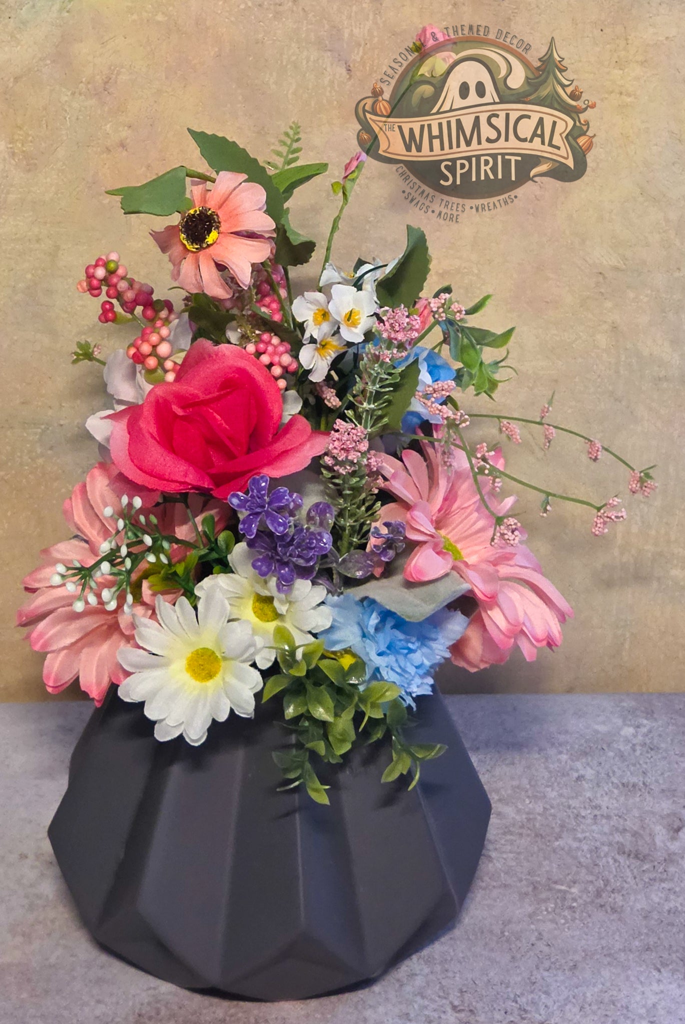 Blush Facet Bloom - Wildflower Blooms Floral Everyday Centerpiece