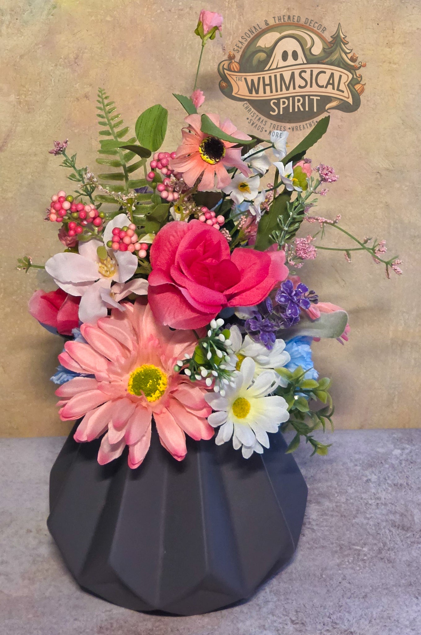 Blush Facet Bloom - Wildflower Blooms Floral Everyday Centerpiece