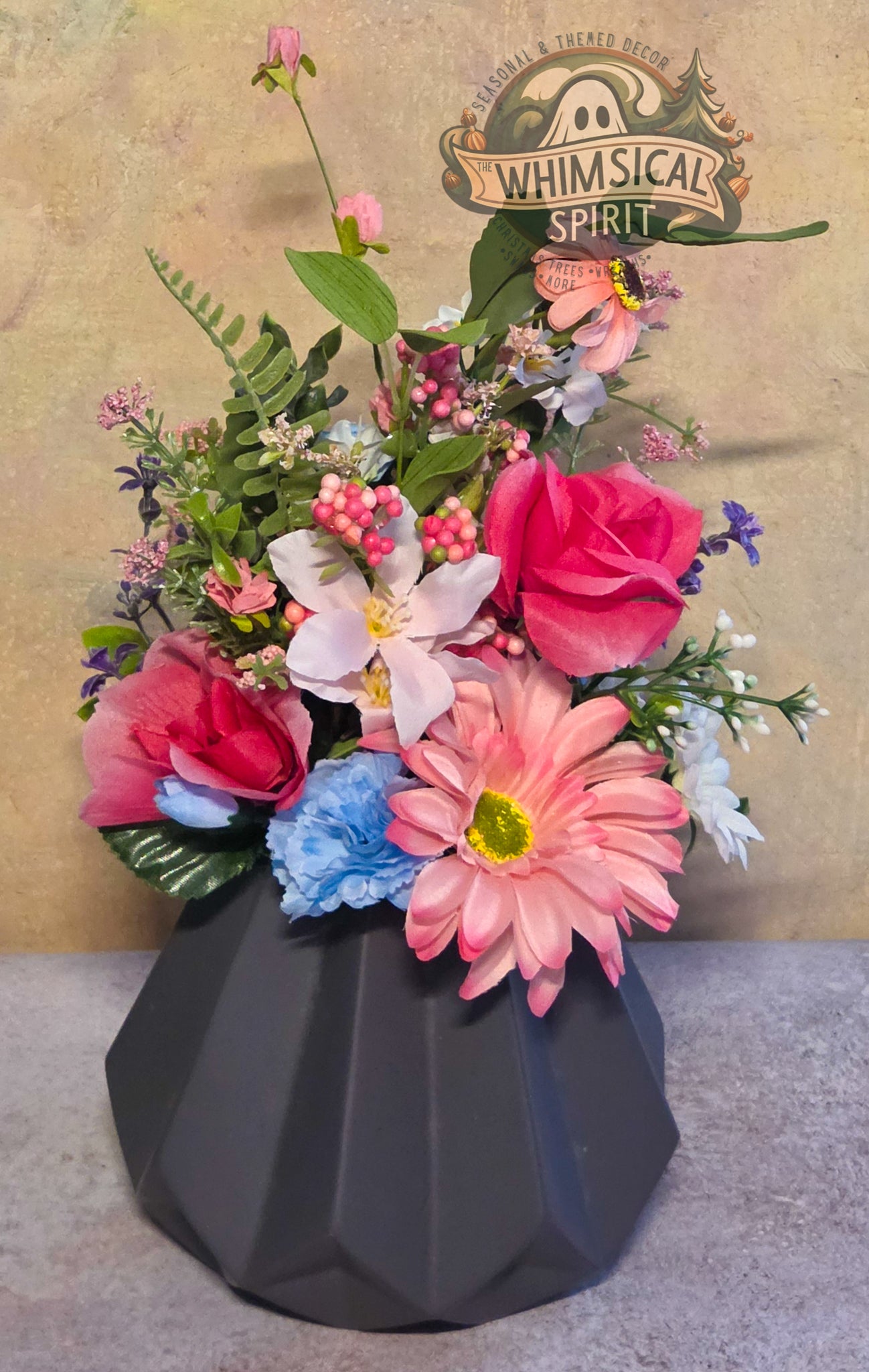 Blush Facet Bloom - Wildflower Blooms Floral Everyday Centerpiece