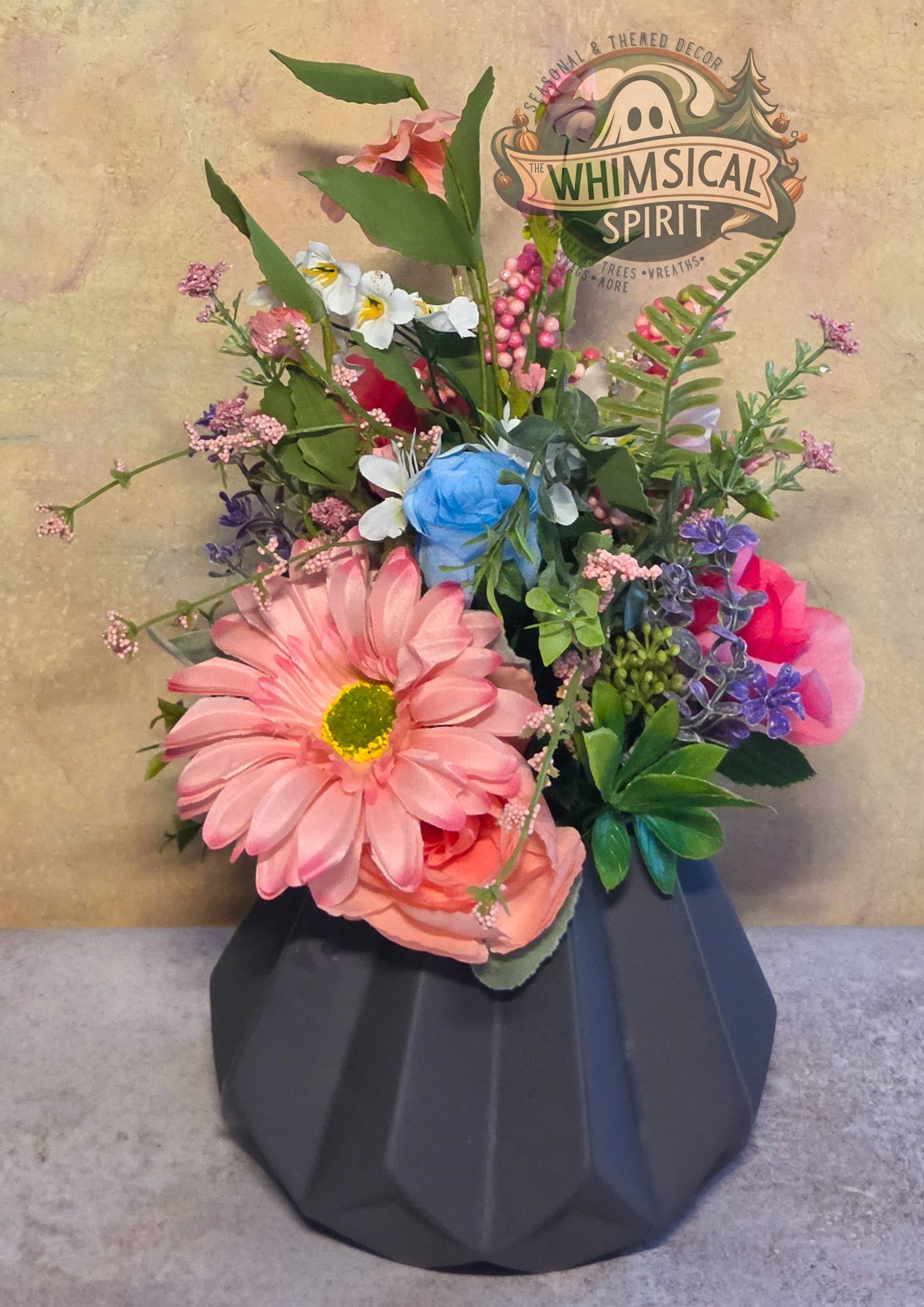 Blush Facet Bloom - Wildflower Blooms Floral Everyday Centerpiece