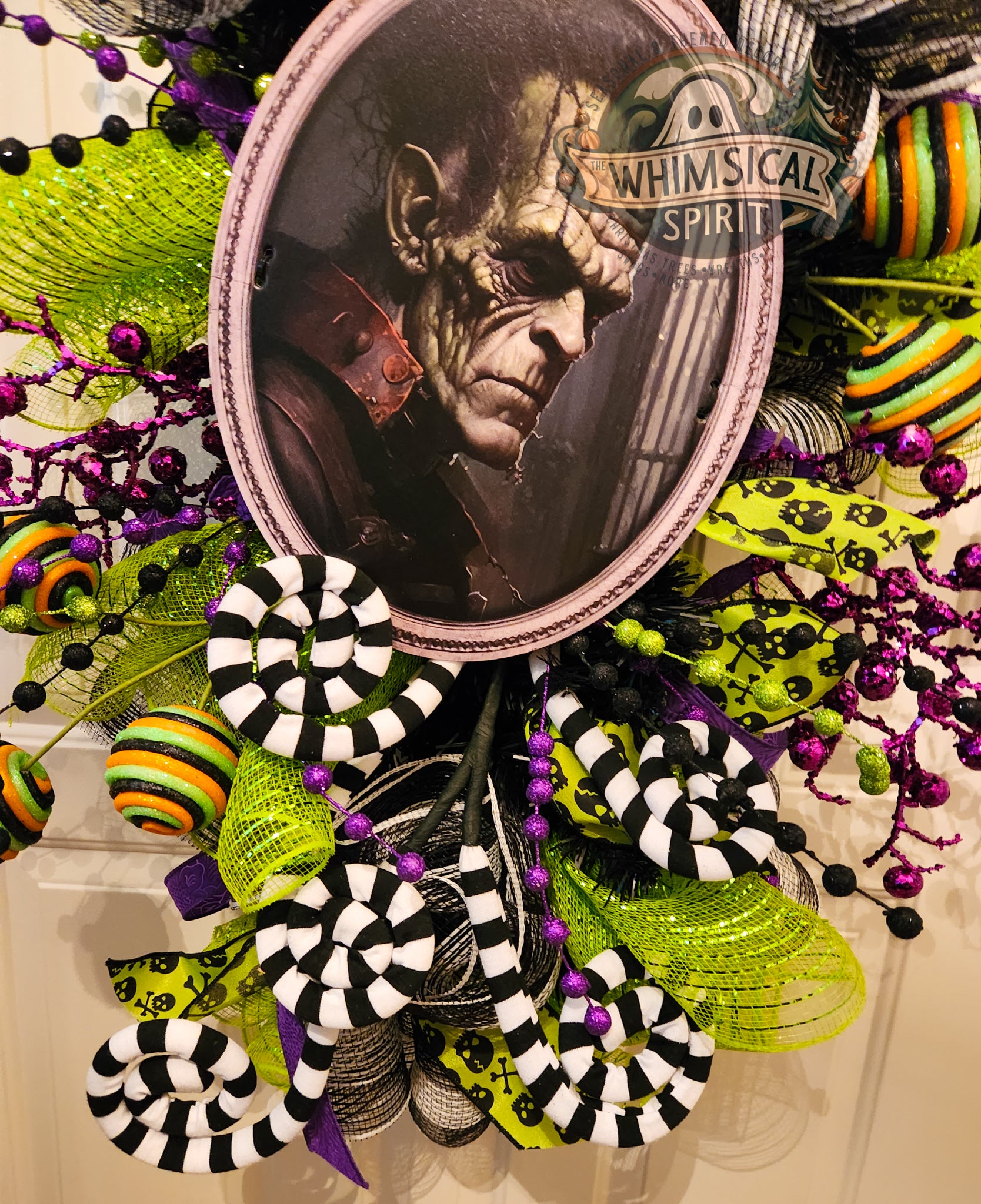 Bolt & Bewitchment - Frankenstein Gothic Halloween Evergreen Swag The Whimsical Spirit