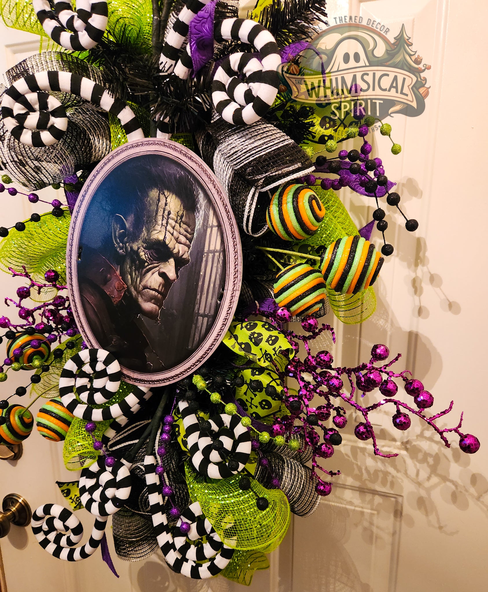 Bolt & Bewitchment - Frankenstein Gothic Halloween Evergreen Swag The Whimsical Spirit