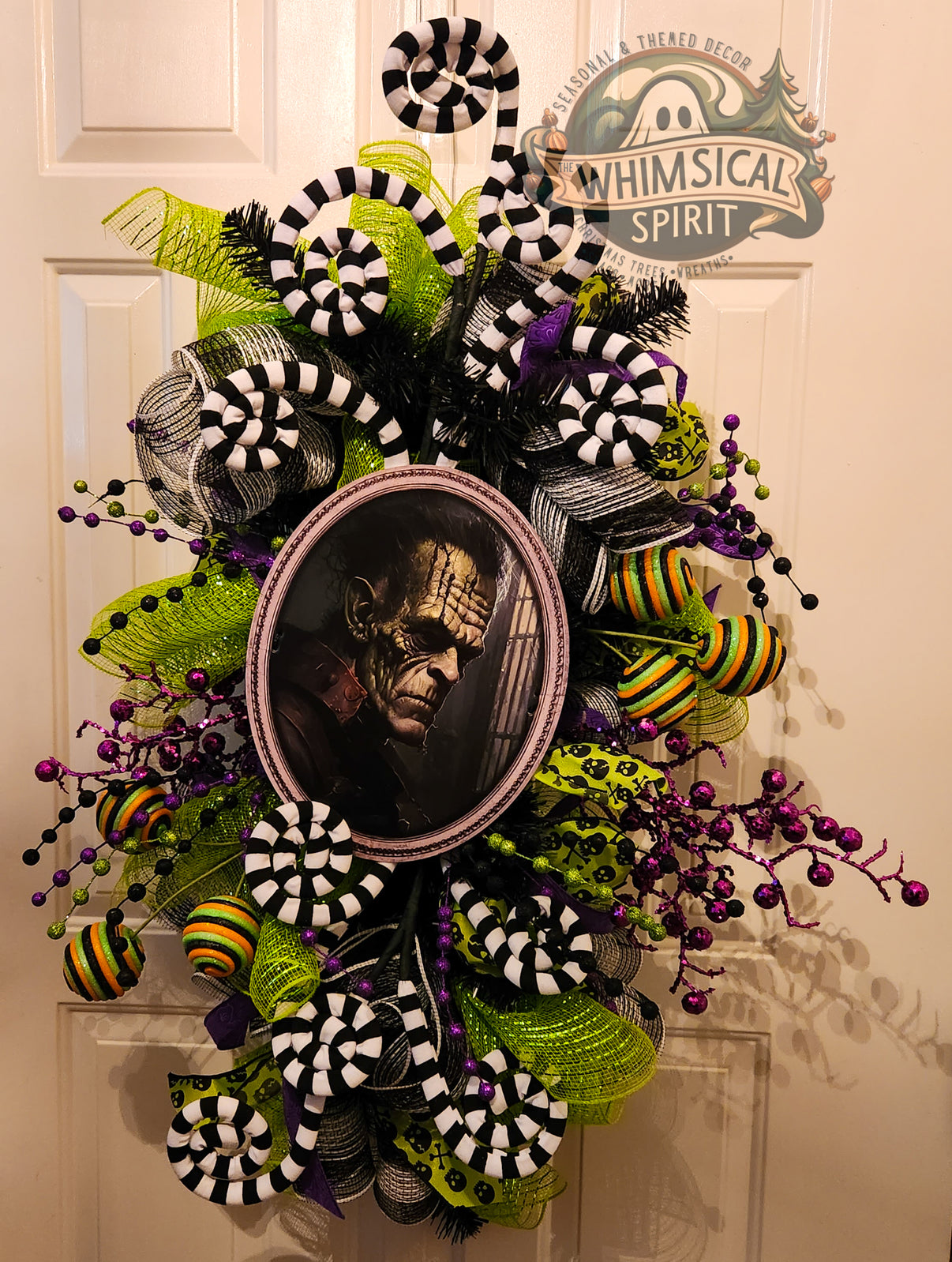 Bolt & Bewitchment - Frankenstein Gothic Halloween Evergreen Swag The Whimsical Spirit