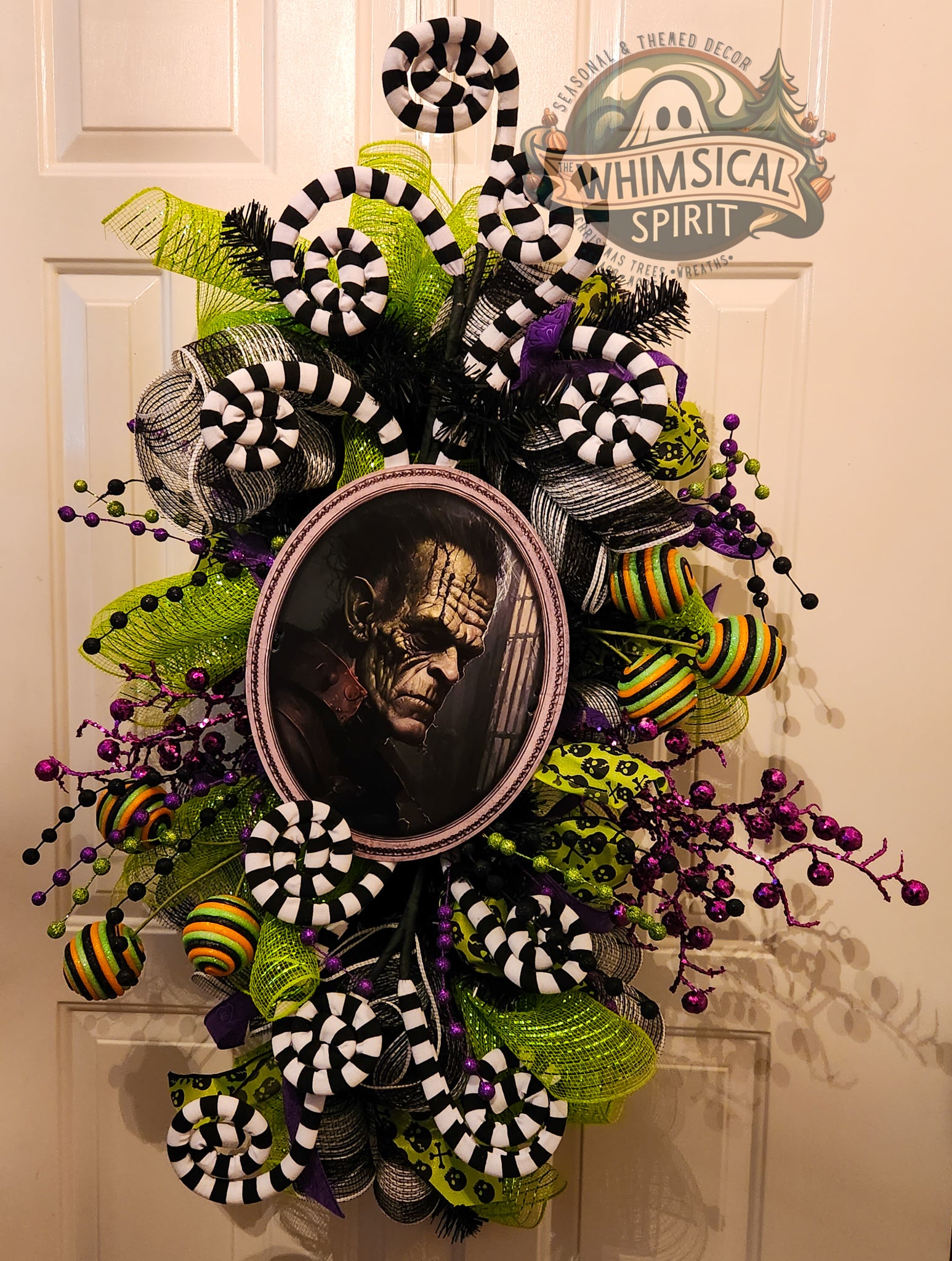 Bolt & Bewitchment - Frankenstein Gothic Halloween Evergreen Swag The Whimsical Spirit