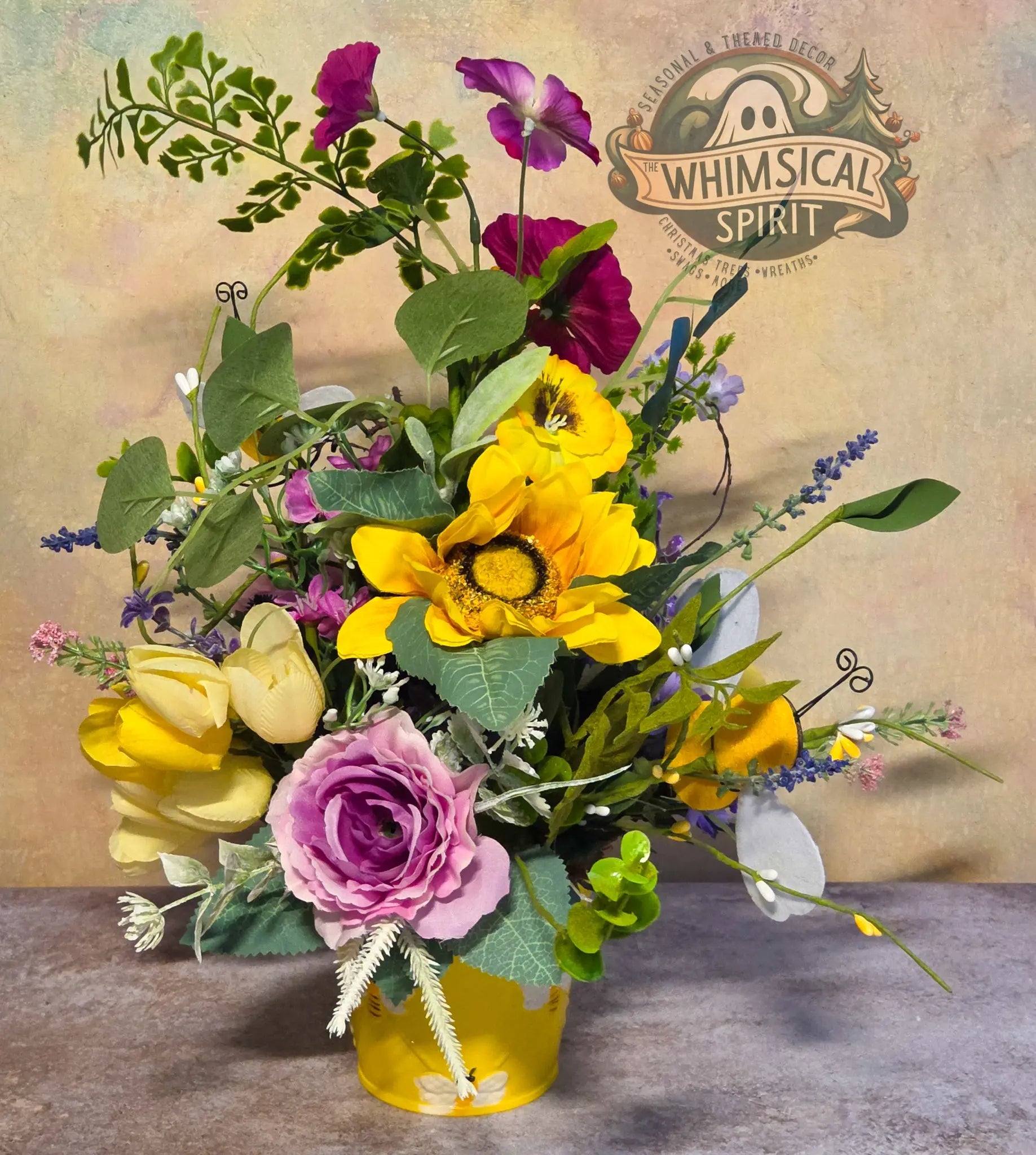 Buzzing Meadow Gathering - Spring Bumble Bee Wildflower Centerpiece The Whimsical Spirit