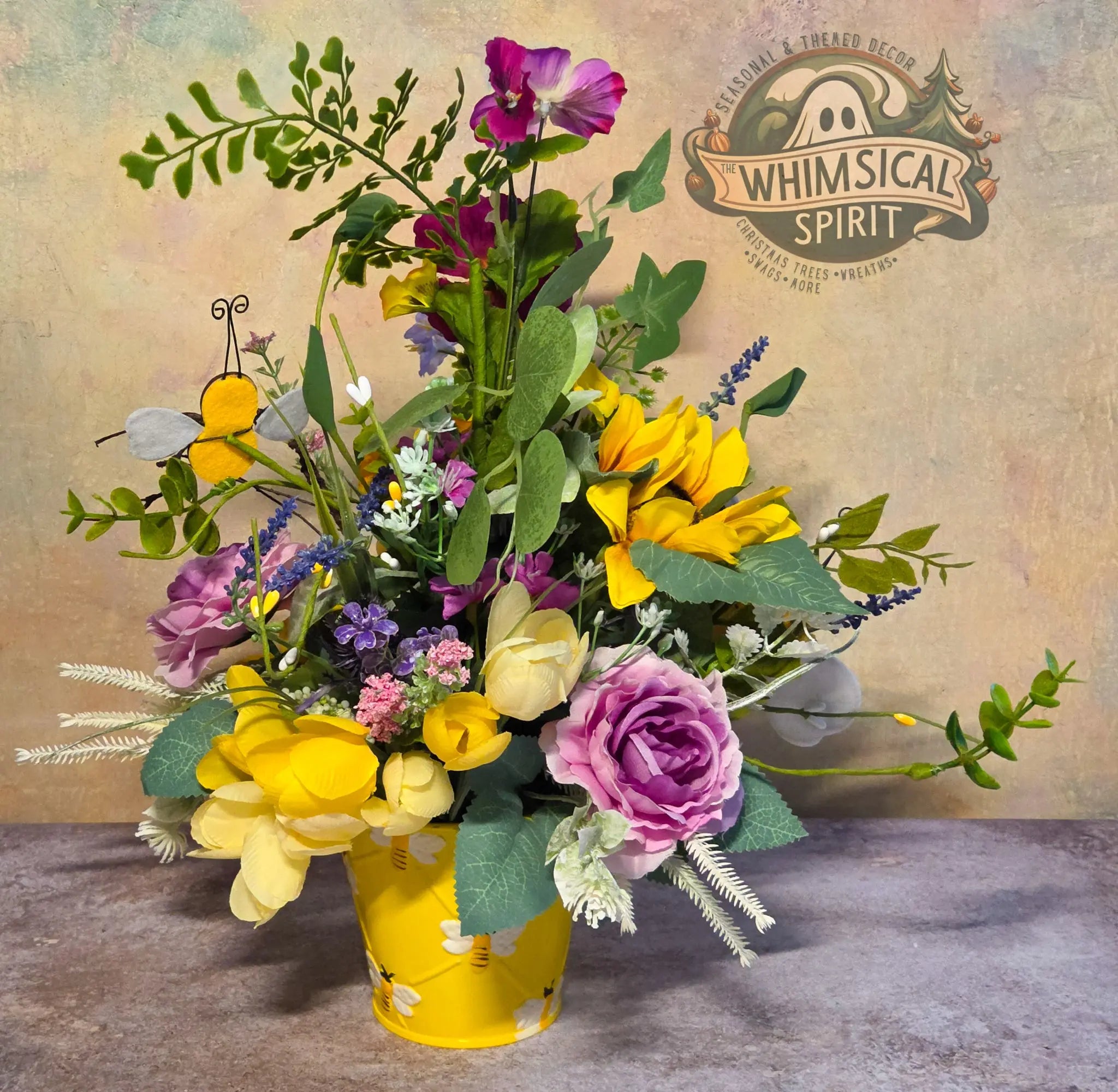 Buzzing Meadow Gathering - Spring Bumble Bee Wildflower Centerpiece The Whimsical Spirit