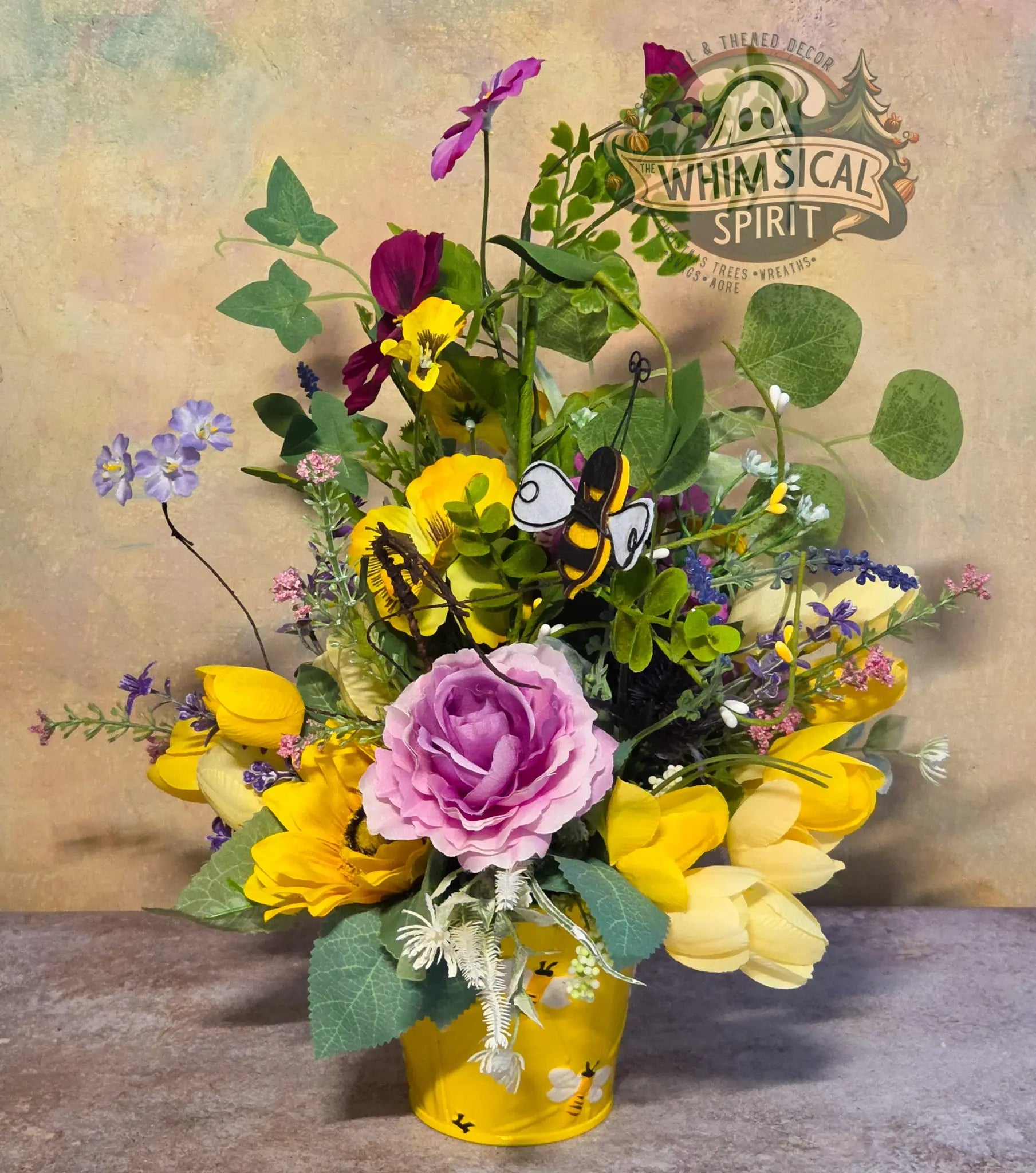 Buzzing Meadow Gathering - Spring Bumble Bee Wildflower Centerpiece The Whimsical Spirit