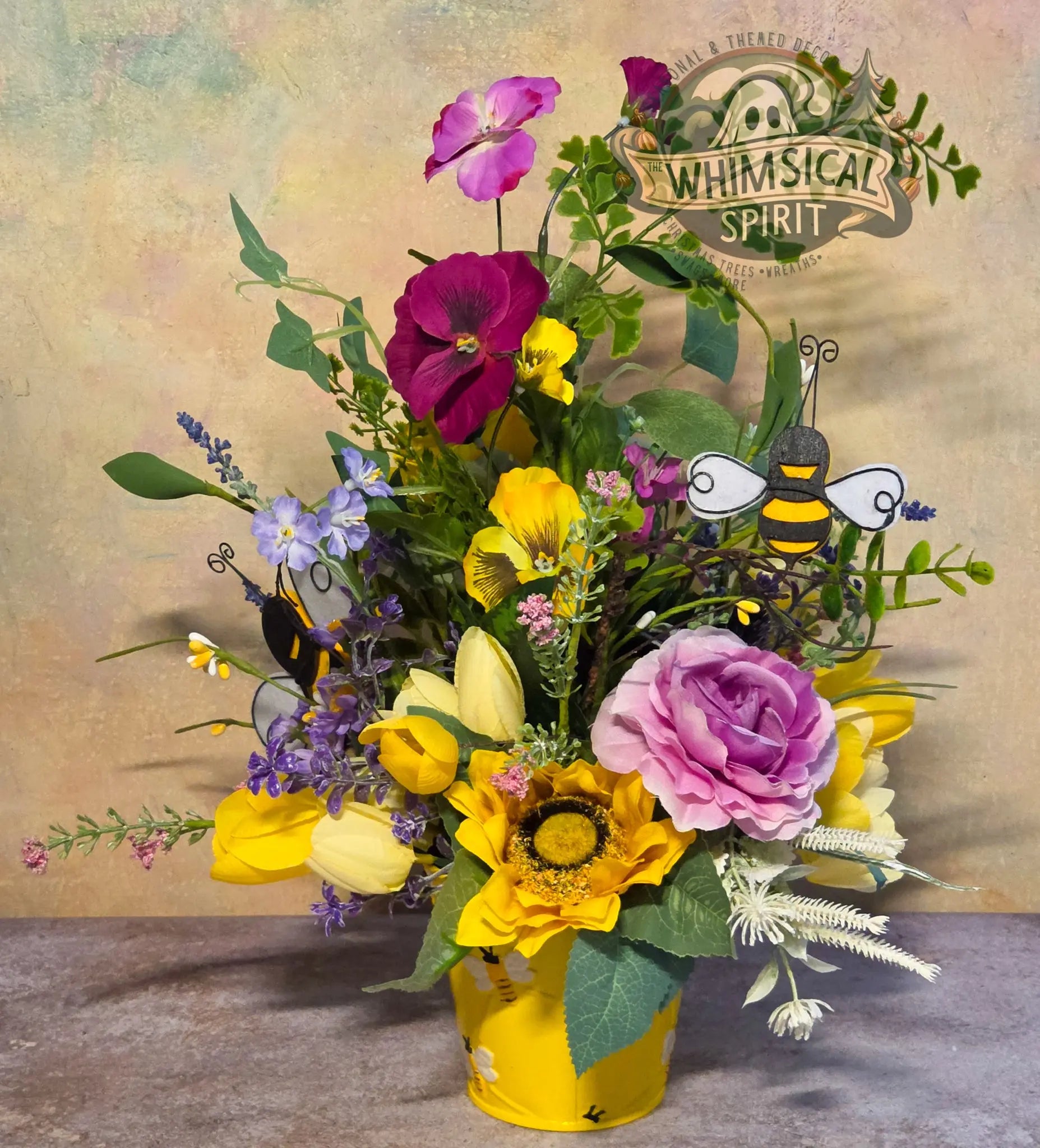 Buzzing Meadow Gathering - Spring Bumble Bee Wildflower Centerpiece The Whimsical Spirit