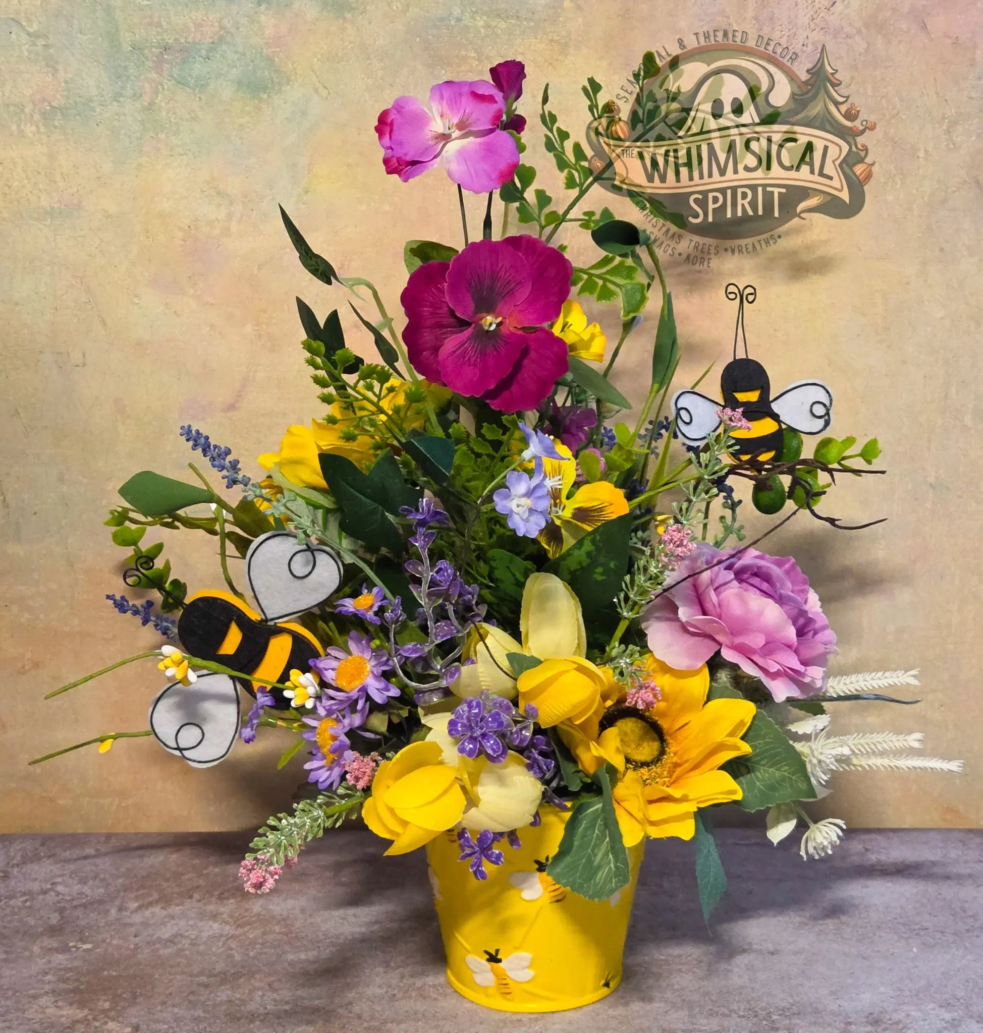 Buzzing Meadow Gathering - Spring Bumble Bee Wildflower Centerpiece The Whimsical Spirit