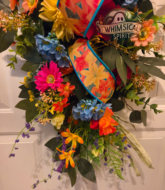Cabana Bloom Cascade - Summer Beach Tropical Hibiscus Floral Swag