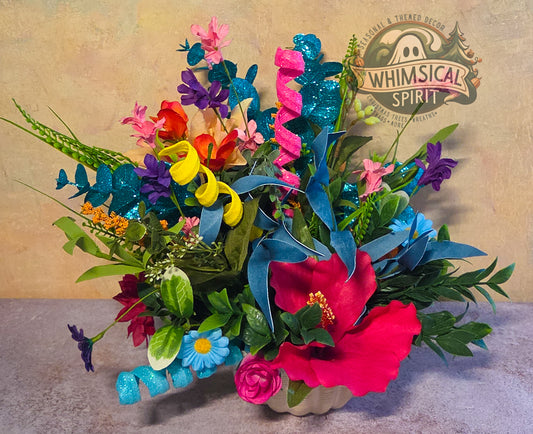 Coral Cove Garden - Ocean Beach-Day Seashell Floral Centerpiece