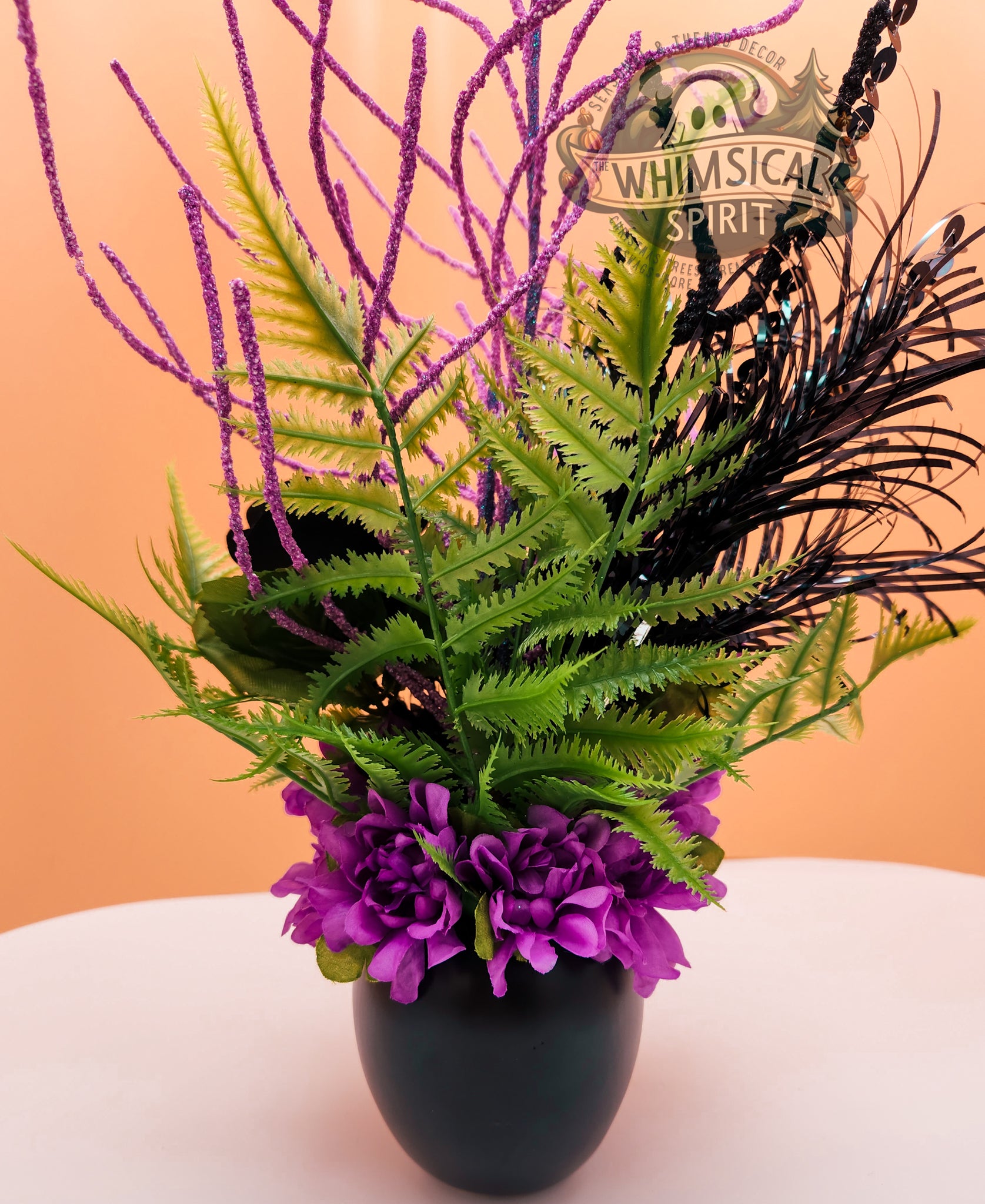 Deathly Blooms - Halloween Skull Tabletop Centerpiece The Whimsical Spirit