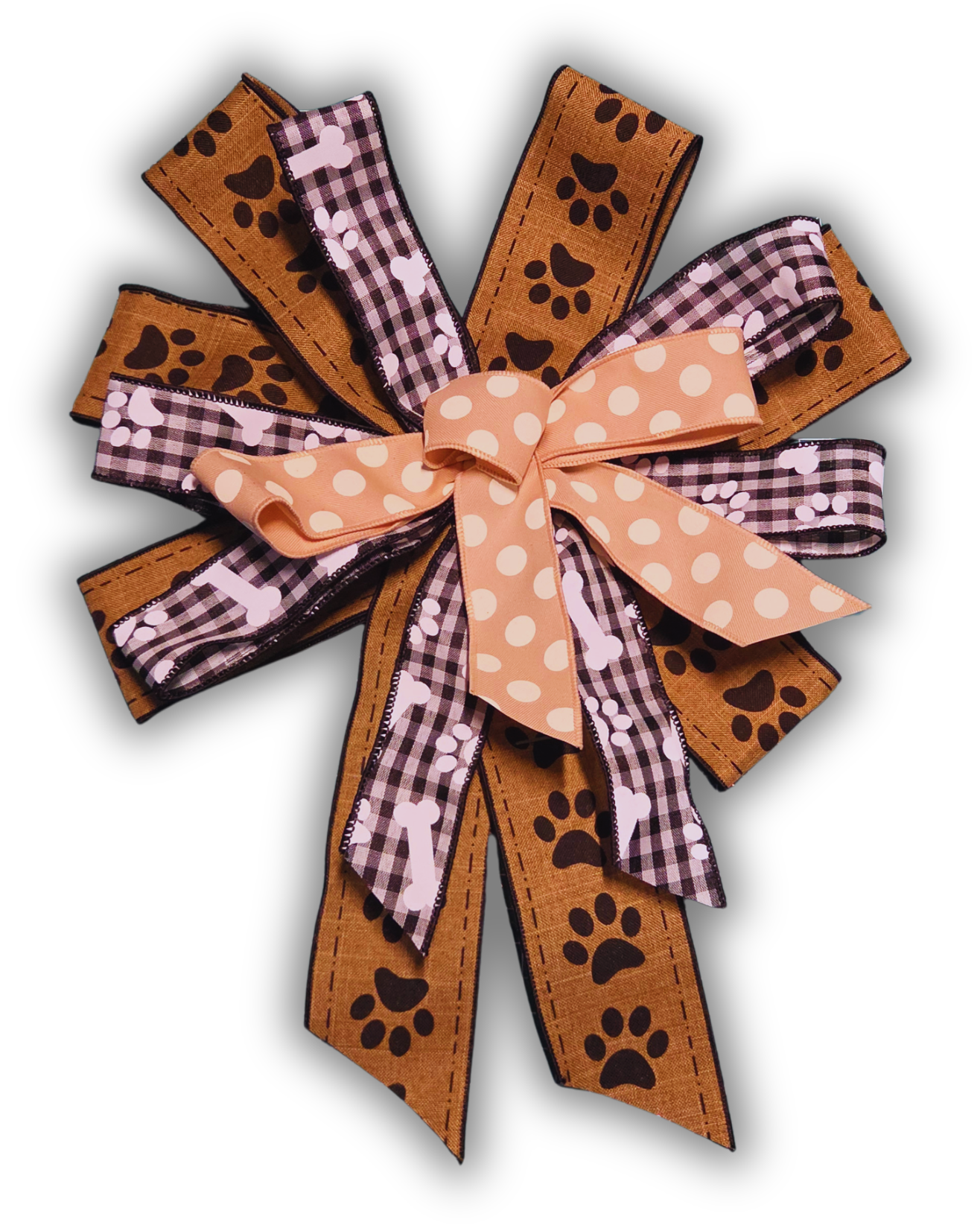 Medium Pawprint Dog Lover Themed Bow