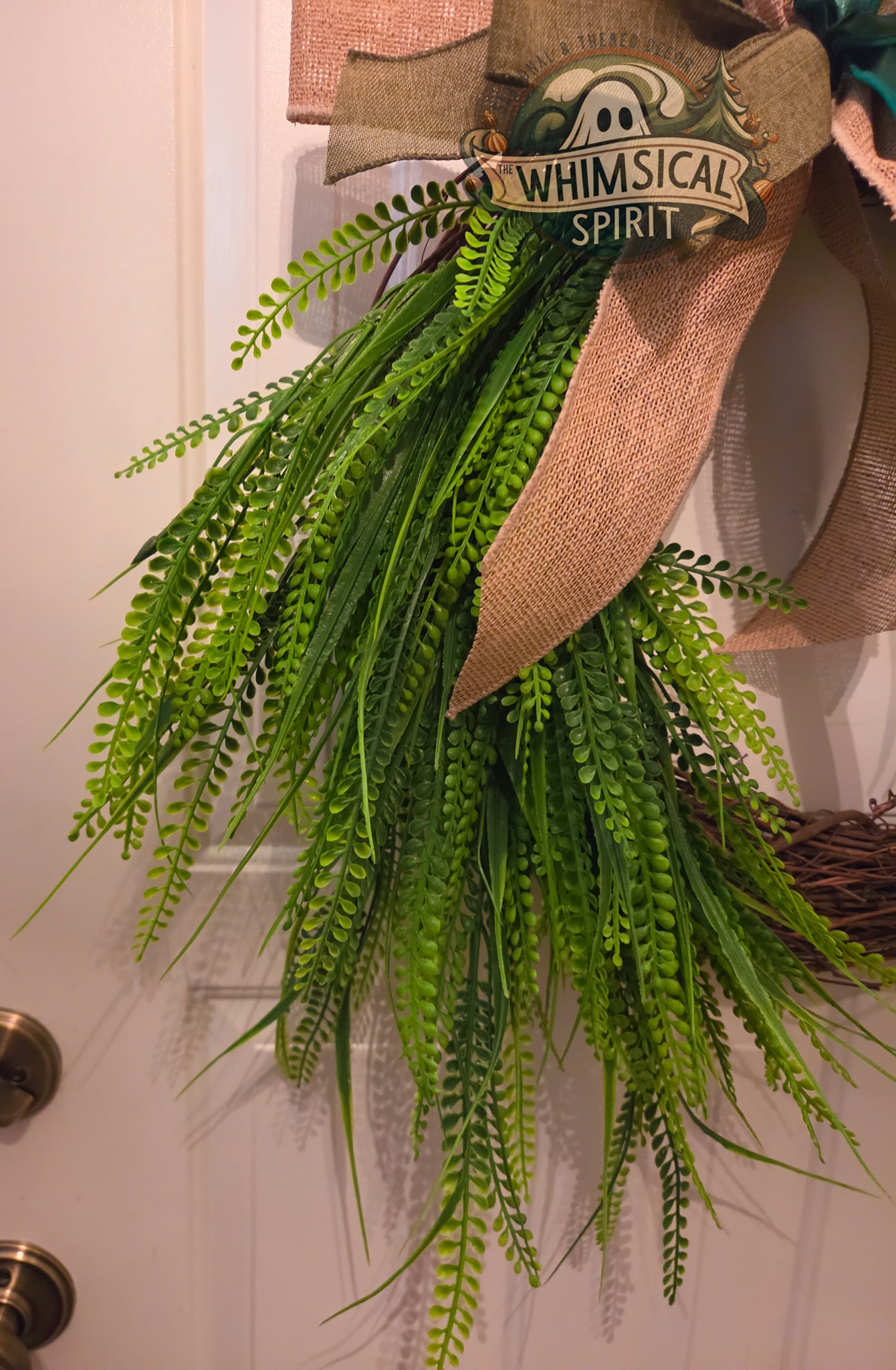Emerald Grove Entry - Button Fern Greenery Everyday Wreath