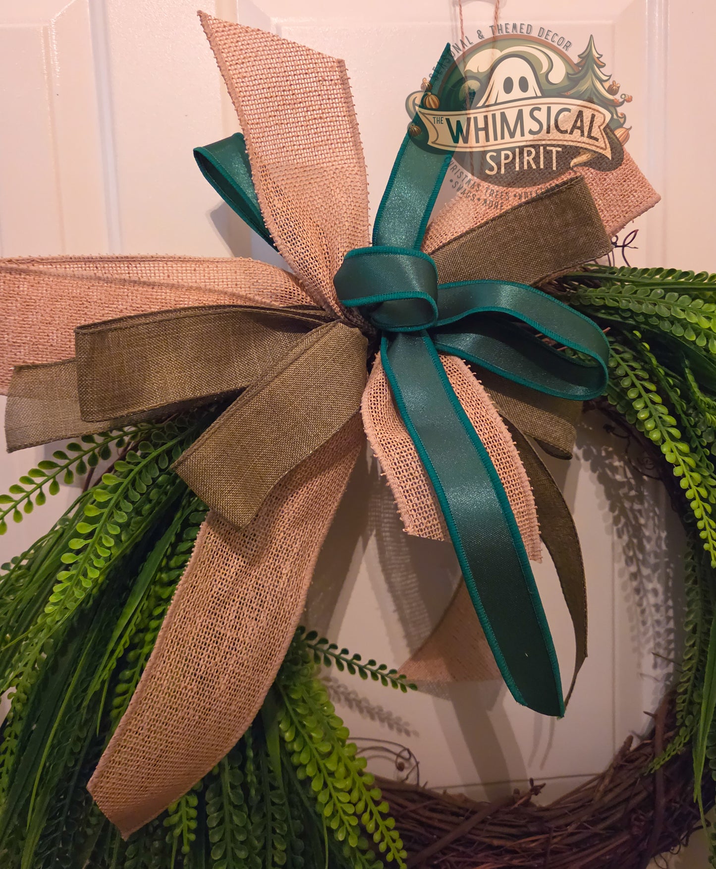 Emerald Grove Entry - Button Fern Greenery Everyday Wreath