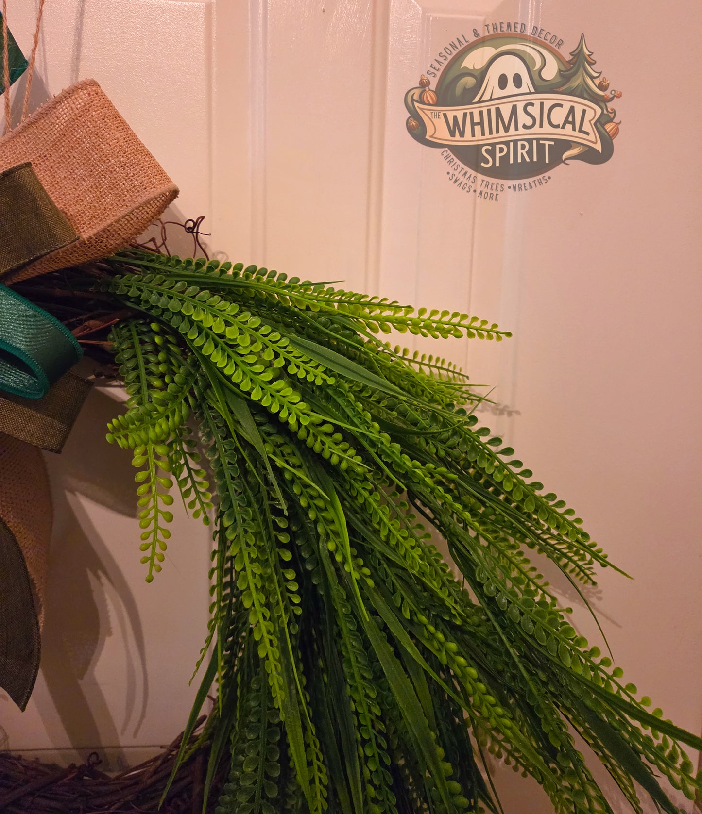 Emerald Grove Entry - Button Fern Greenery Everyday Wreath