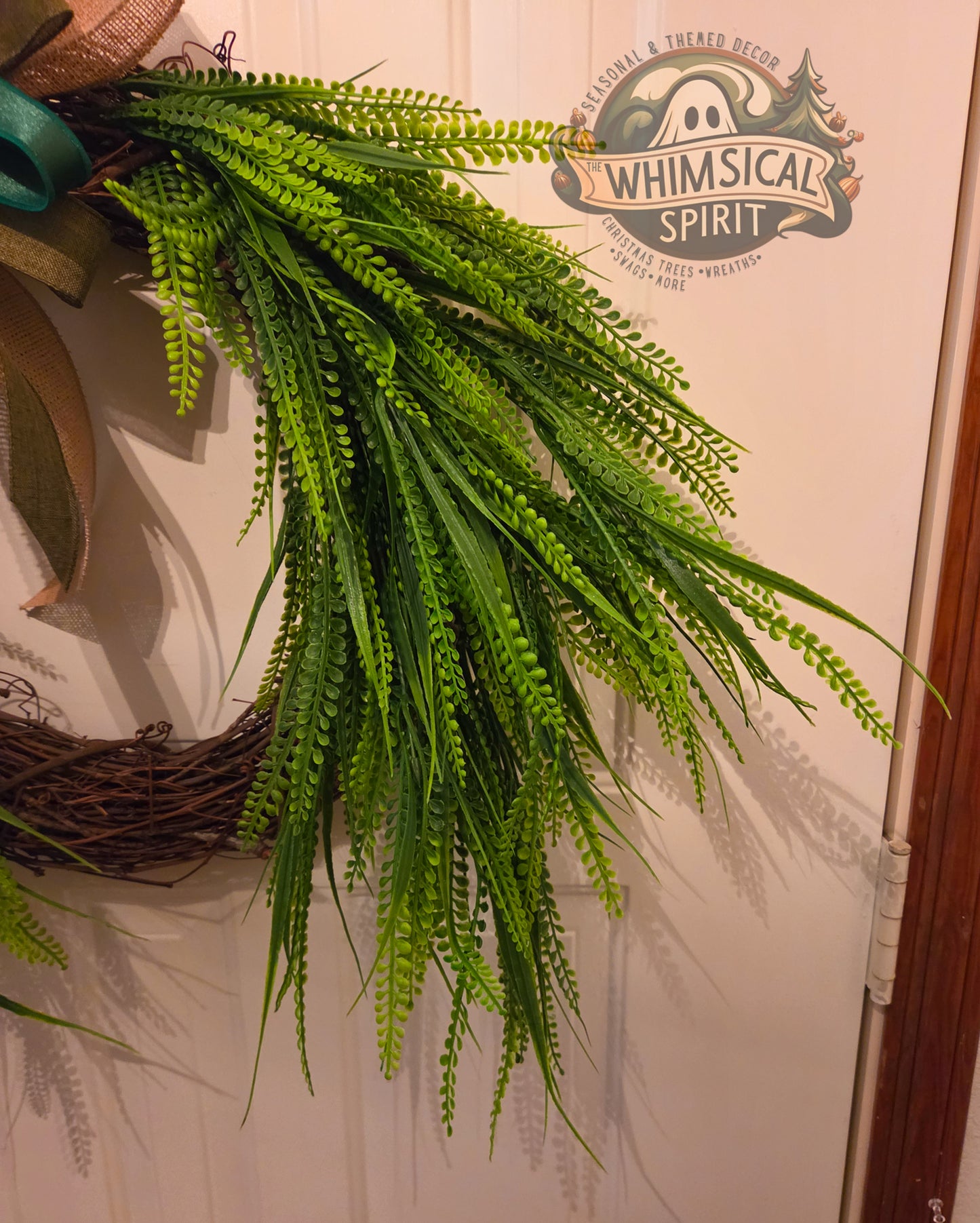 Emerald Grove Entry - Button Fern Greenery Everyday Wreath