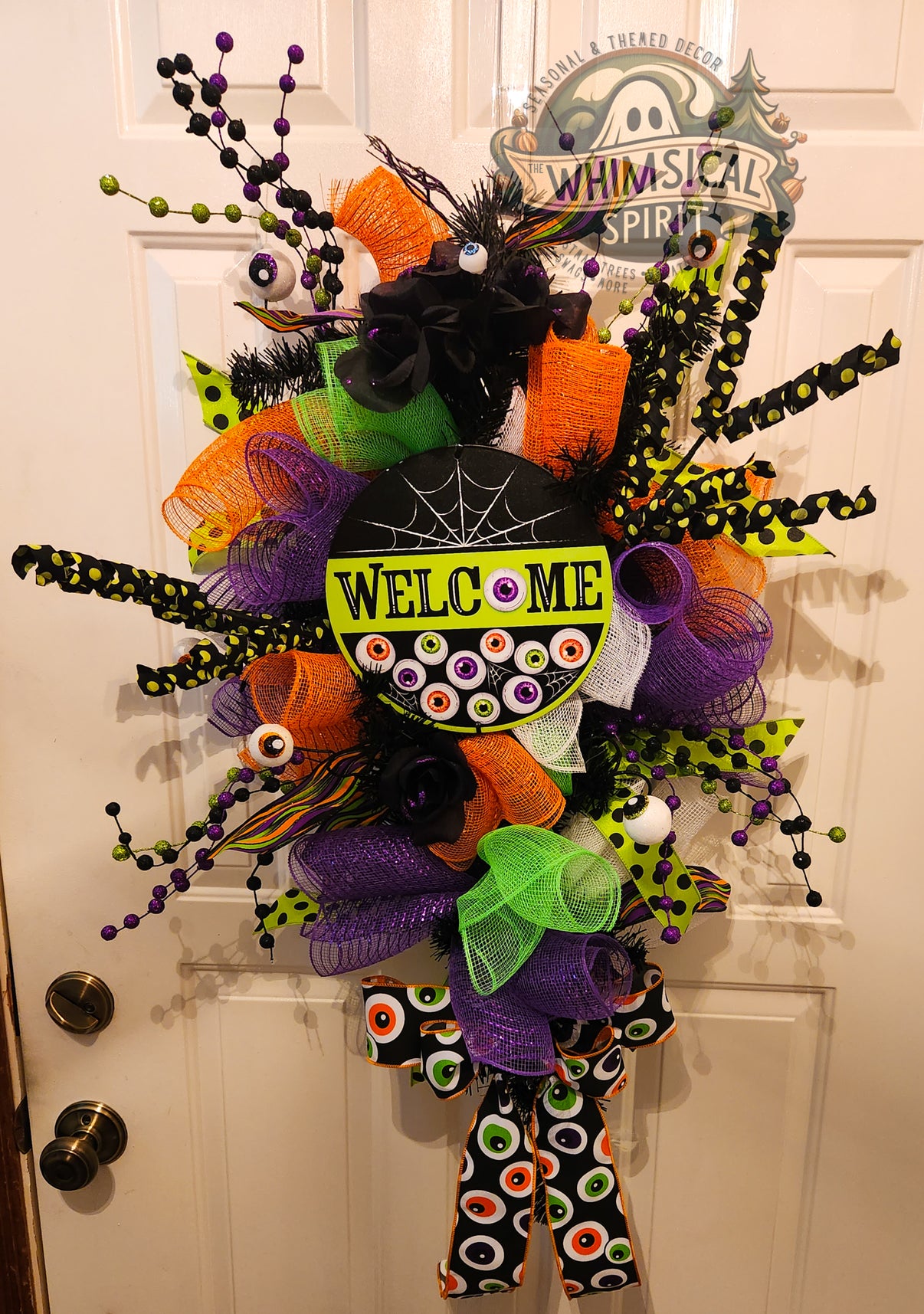 Glaring Greetings - Halloween Welcome Eyeball Swag The Whimsical Spirit