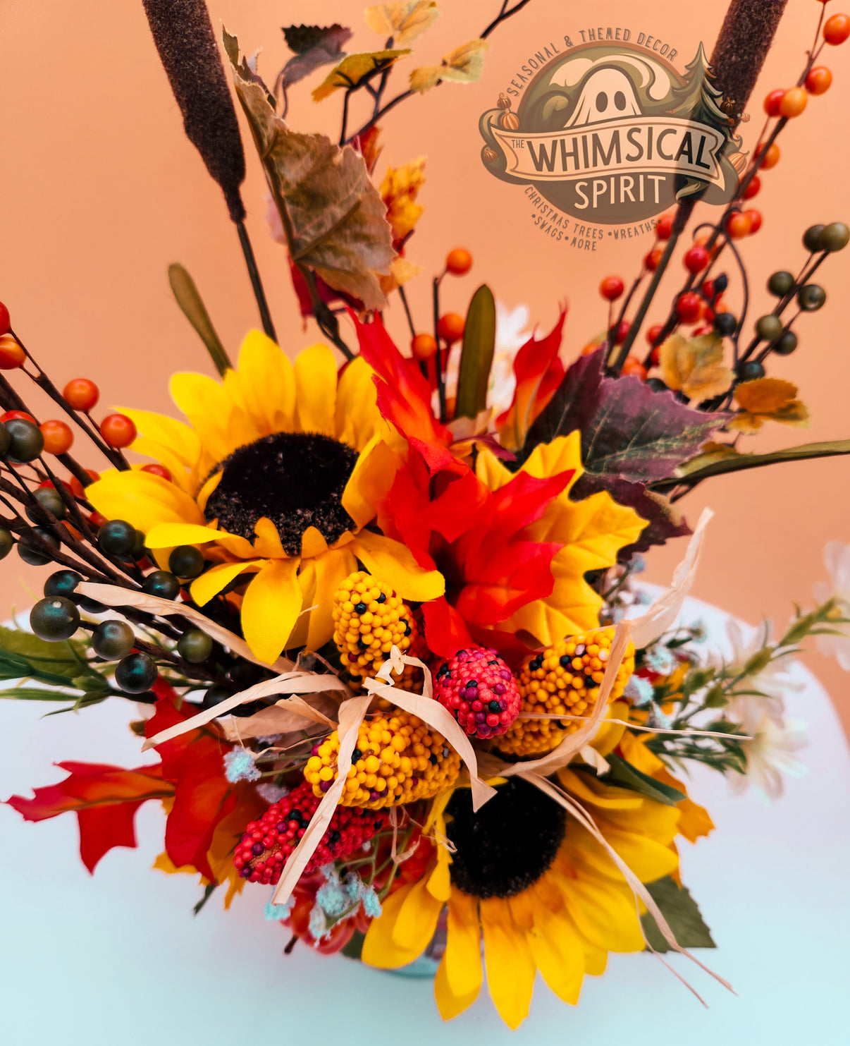Golden Fields - Fall Harvest Sunflower Tabletop Centerpiece The Whimsical Spirit