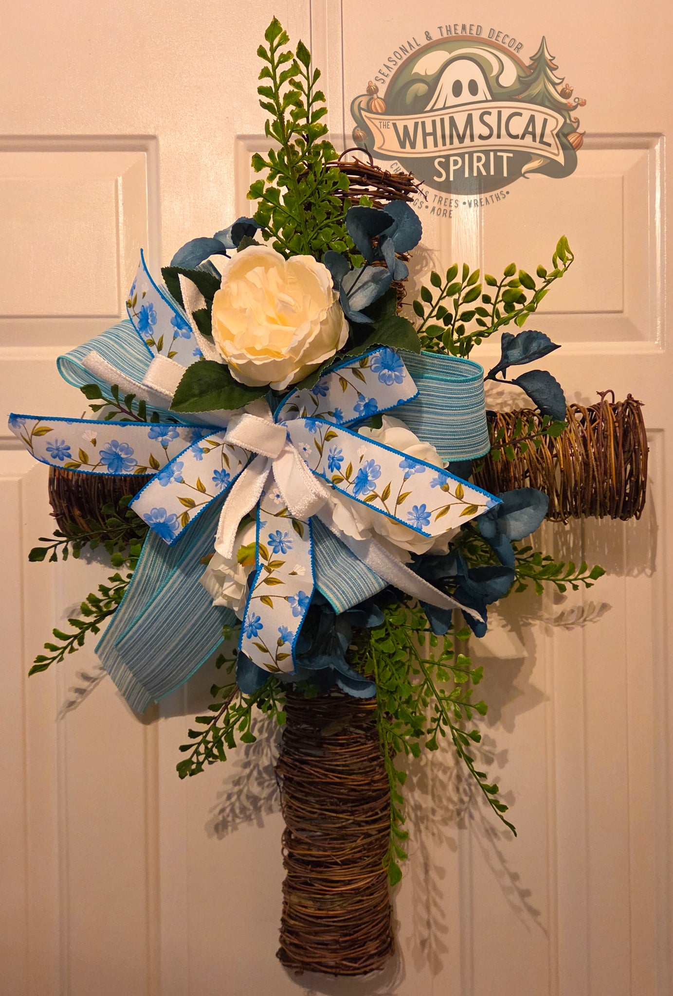 Grace in Bloom Cross - Easter Faith Front Door Wreath
