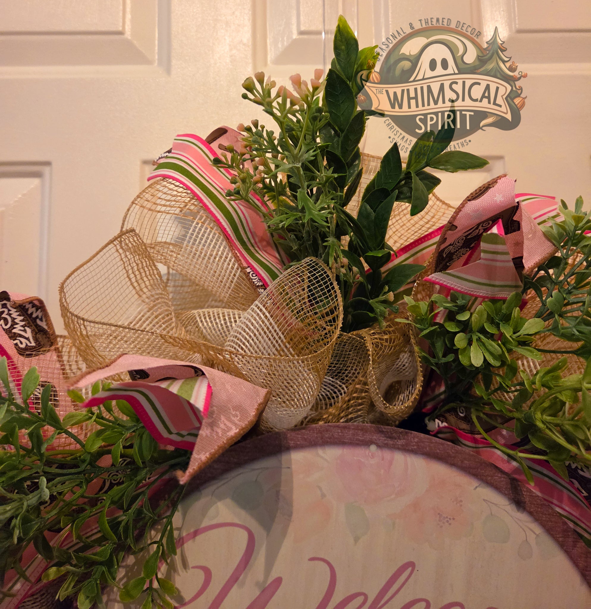 Highland Garden Greeting - Everyday Welcome Highland Cow Floral Wreath