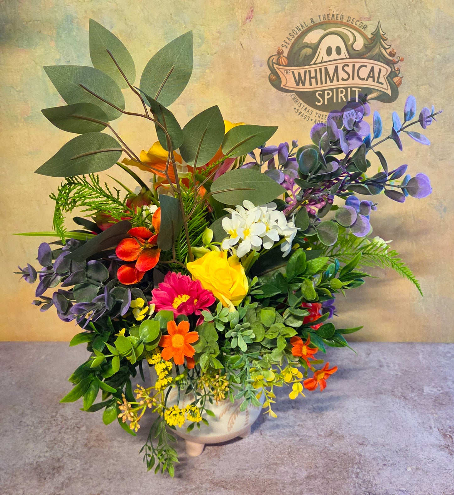 Island Garden Glow - Tropical Summer Beach Themed Floral Centerpiece