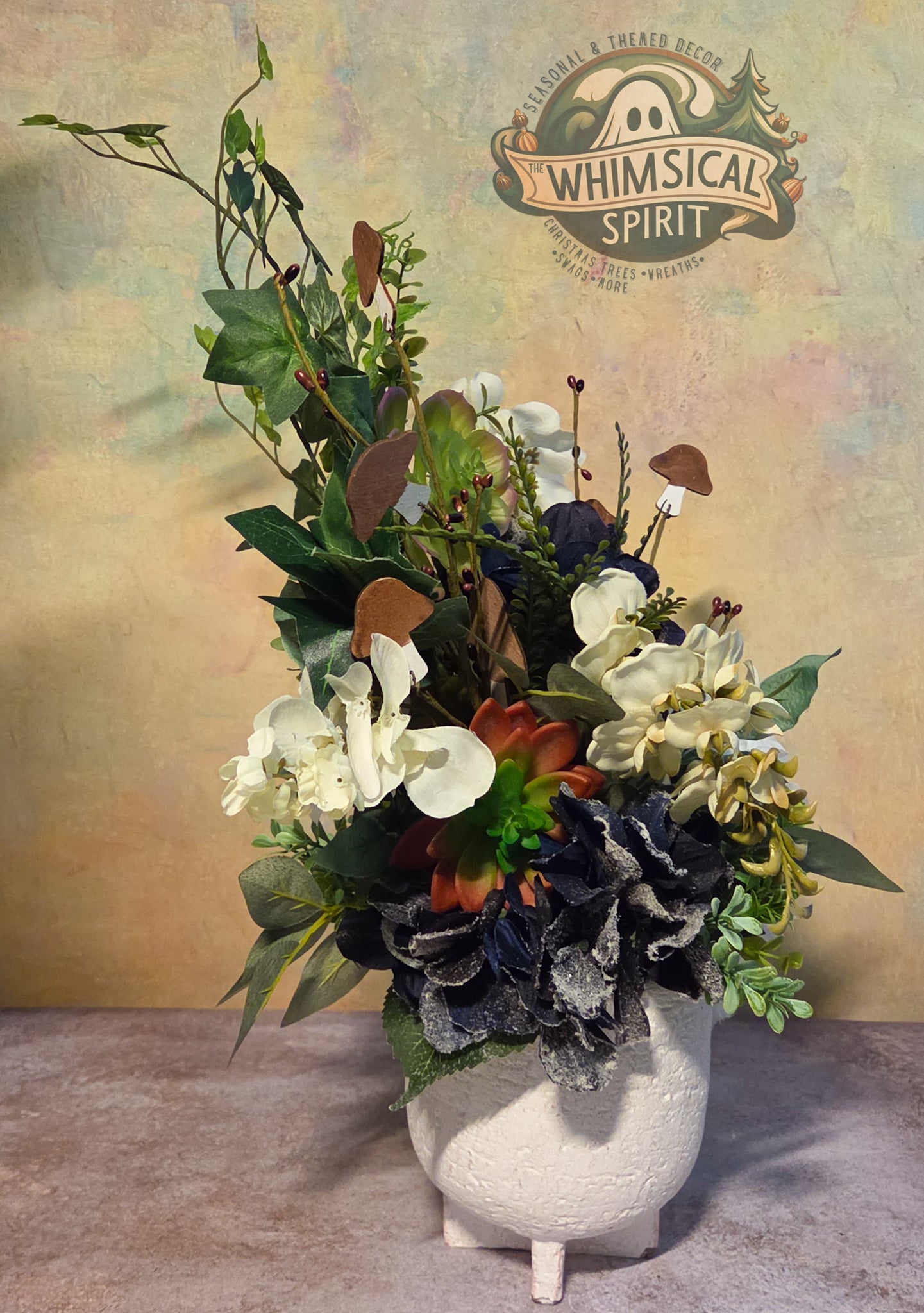 Ivory Garden Retreat - Everyday Neutral Elegant Tabletop Centerpiece