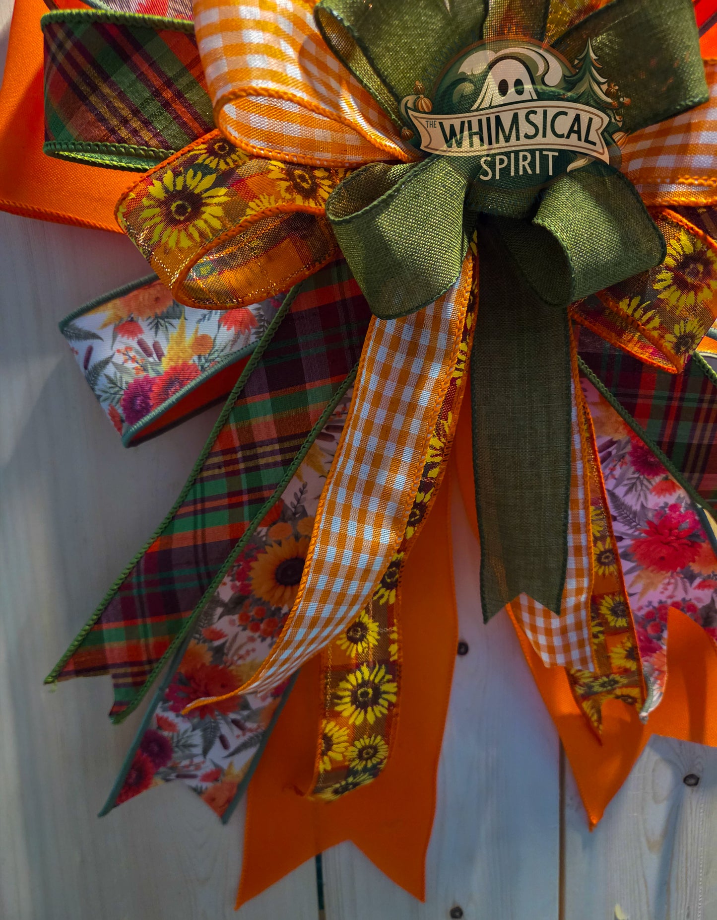 Large Fall Bow, Autumn Wreath Bow, Thanksgiving Bow, Seasonal Ribbon Bow, Fall Decor Bow for Front Door
