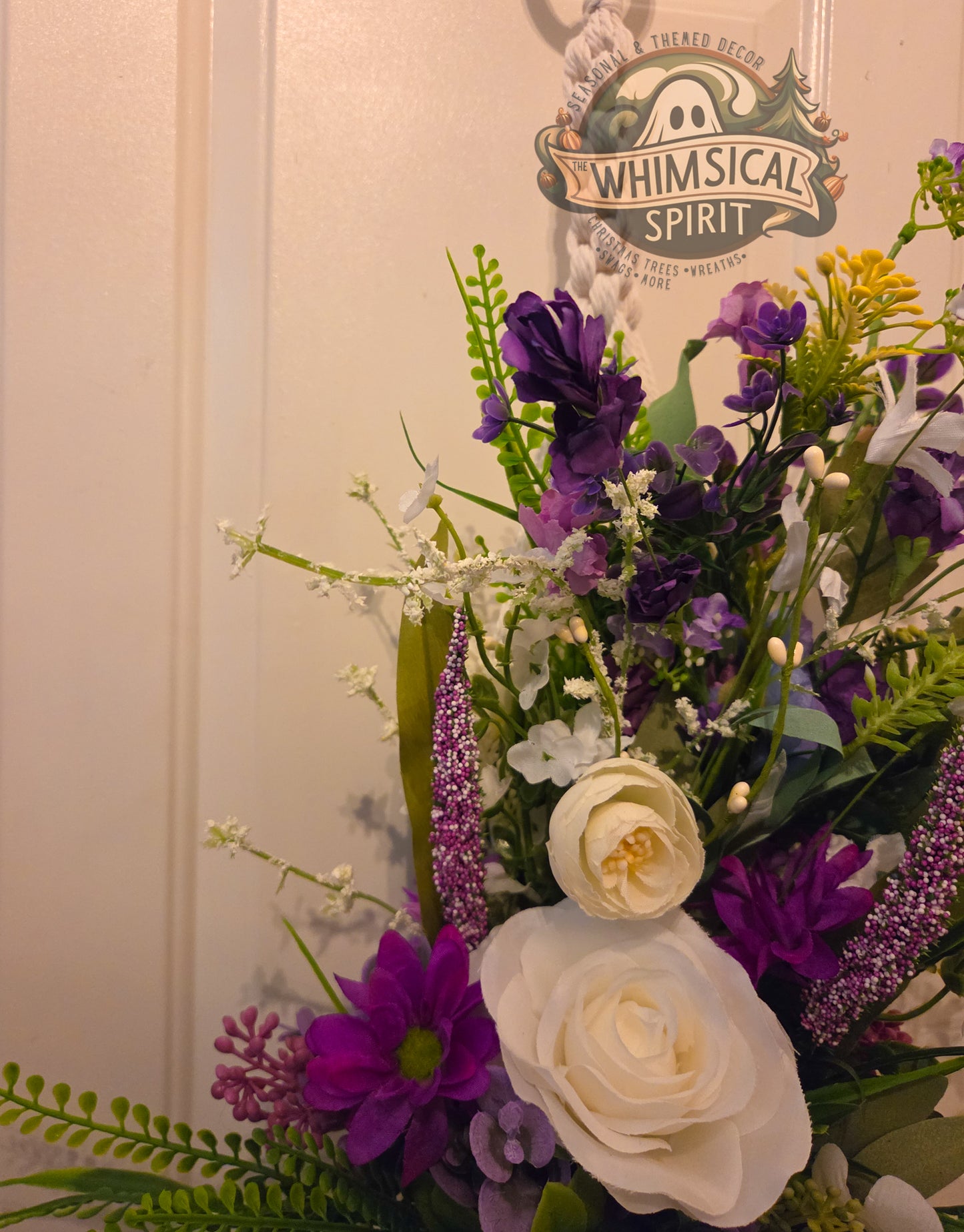 Lavender Lace Cascade - Macrame Bloom Suspended Centerpiece