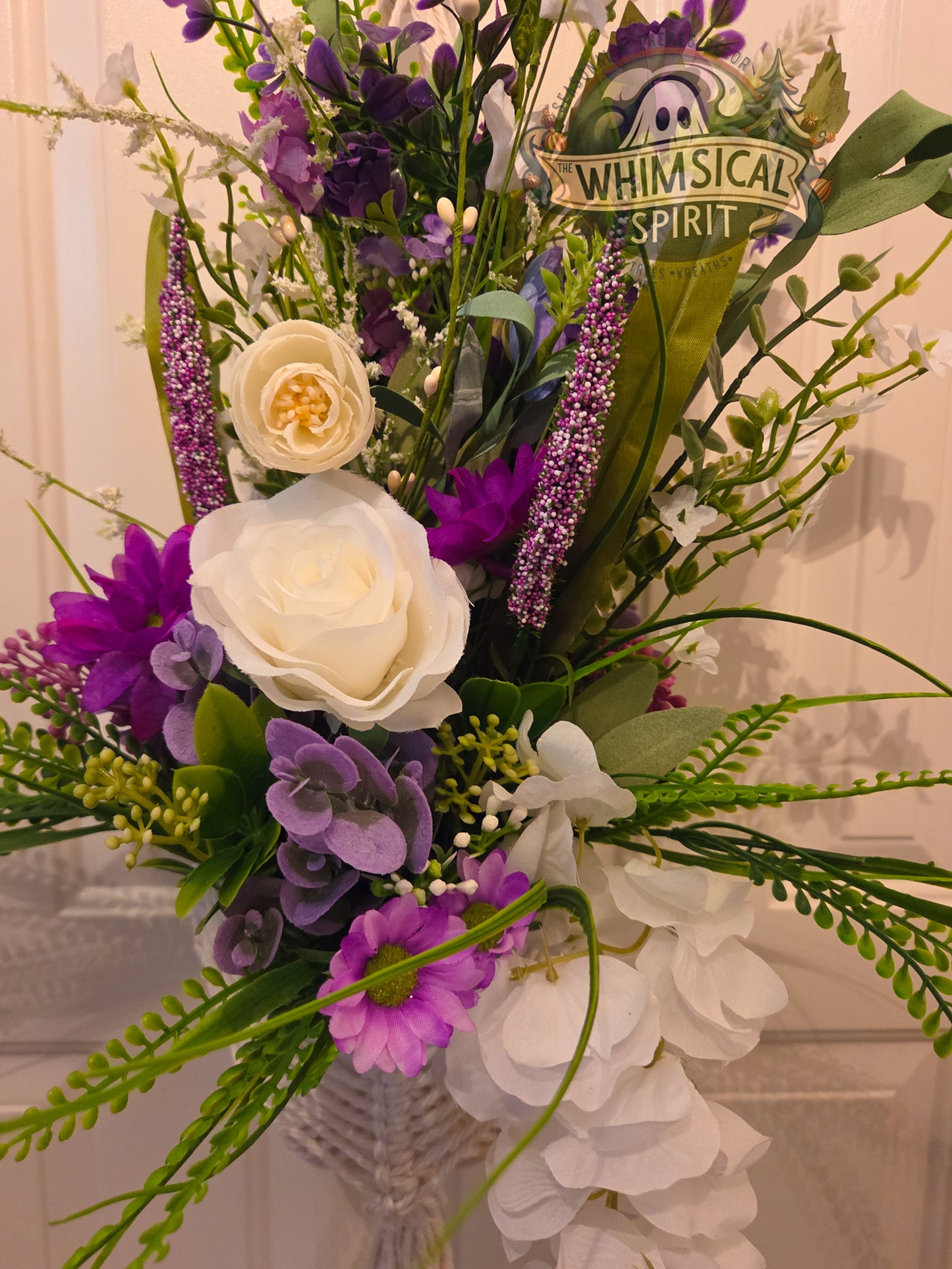 Lavender Lace Cascade - Macrame Bloom Suspended Centerpiece