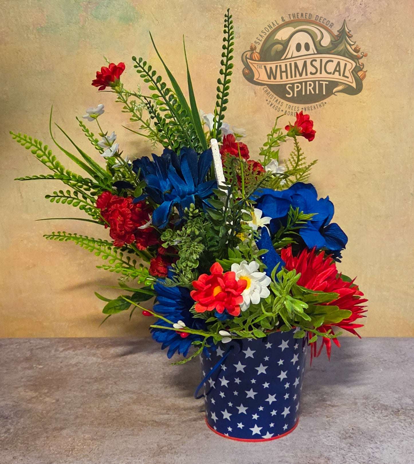 Liberty Spark Bloom - America 250 4th of July Patriotic Tabletop Centerpiece