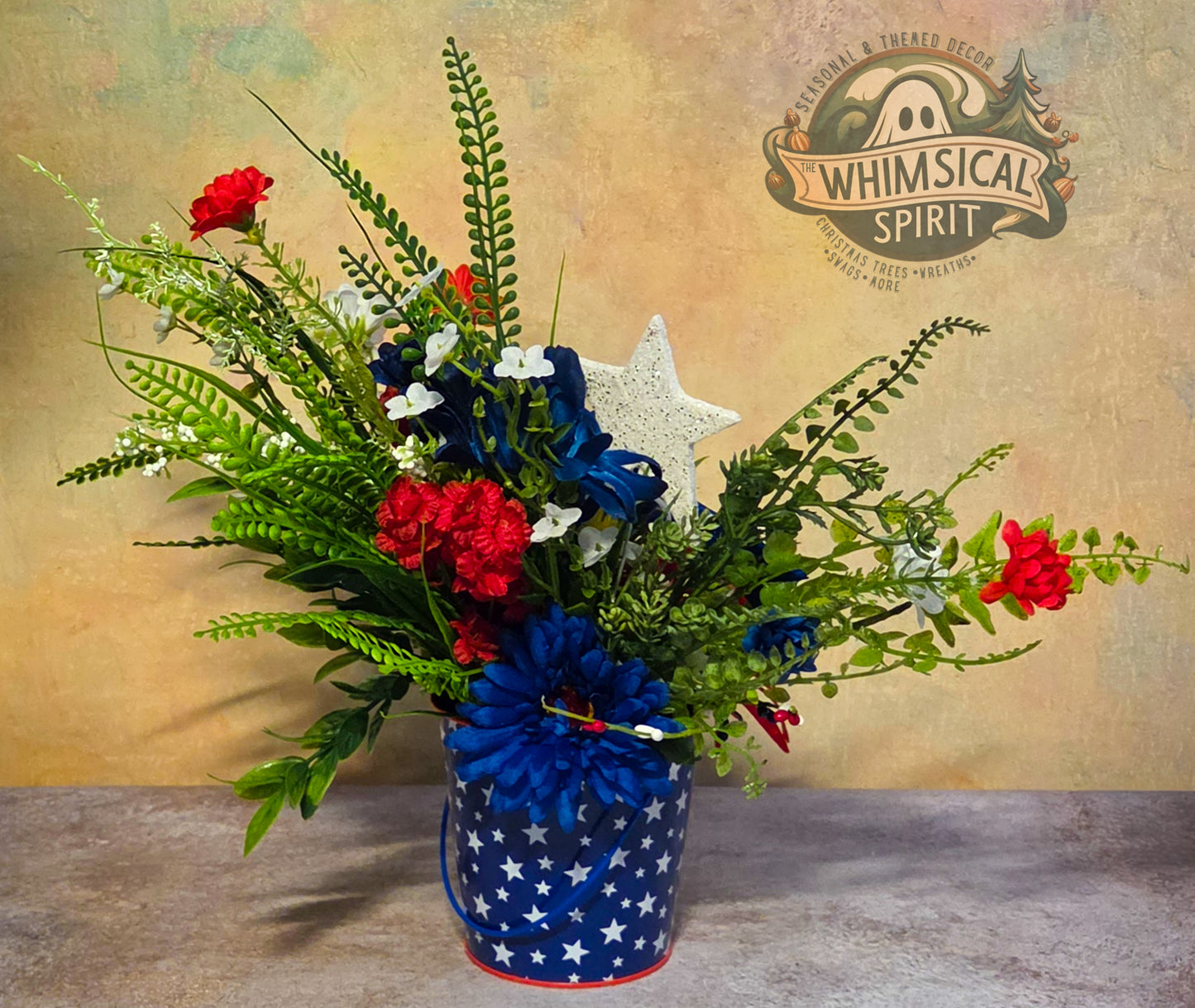 Liberty Spark Bloom - America 250 4th of July Patriotic Tabletop Centerpiece