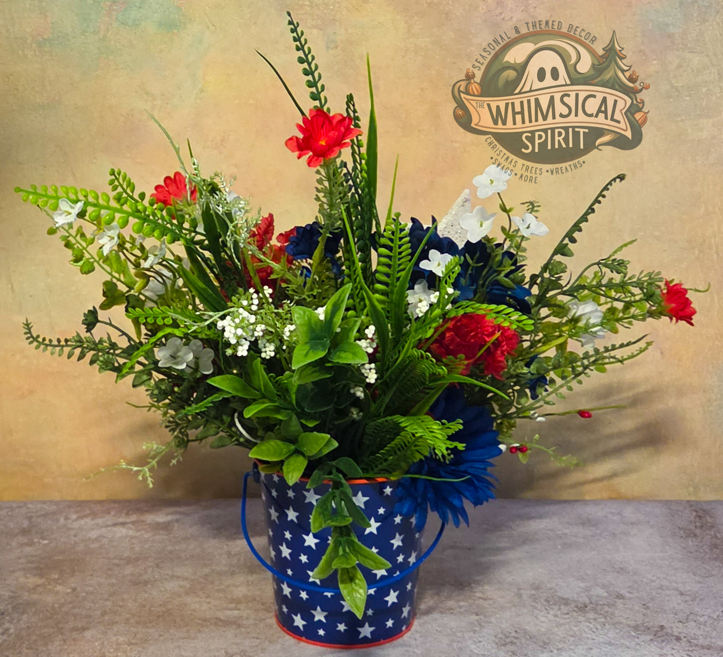 Liberty Spark Bloom - America 250 4th of July Patriotic Tabletop Centerpiece