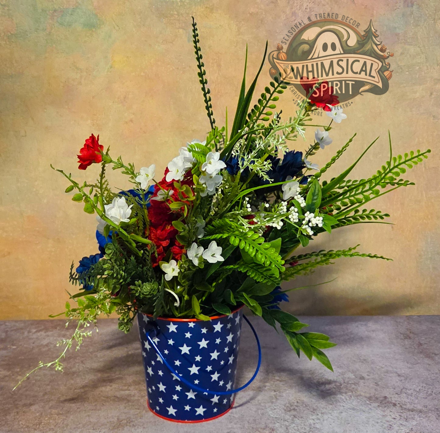 Liberty Spark Bloom - America 250 4th of July Patriotic Tabletop Centerpiece