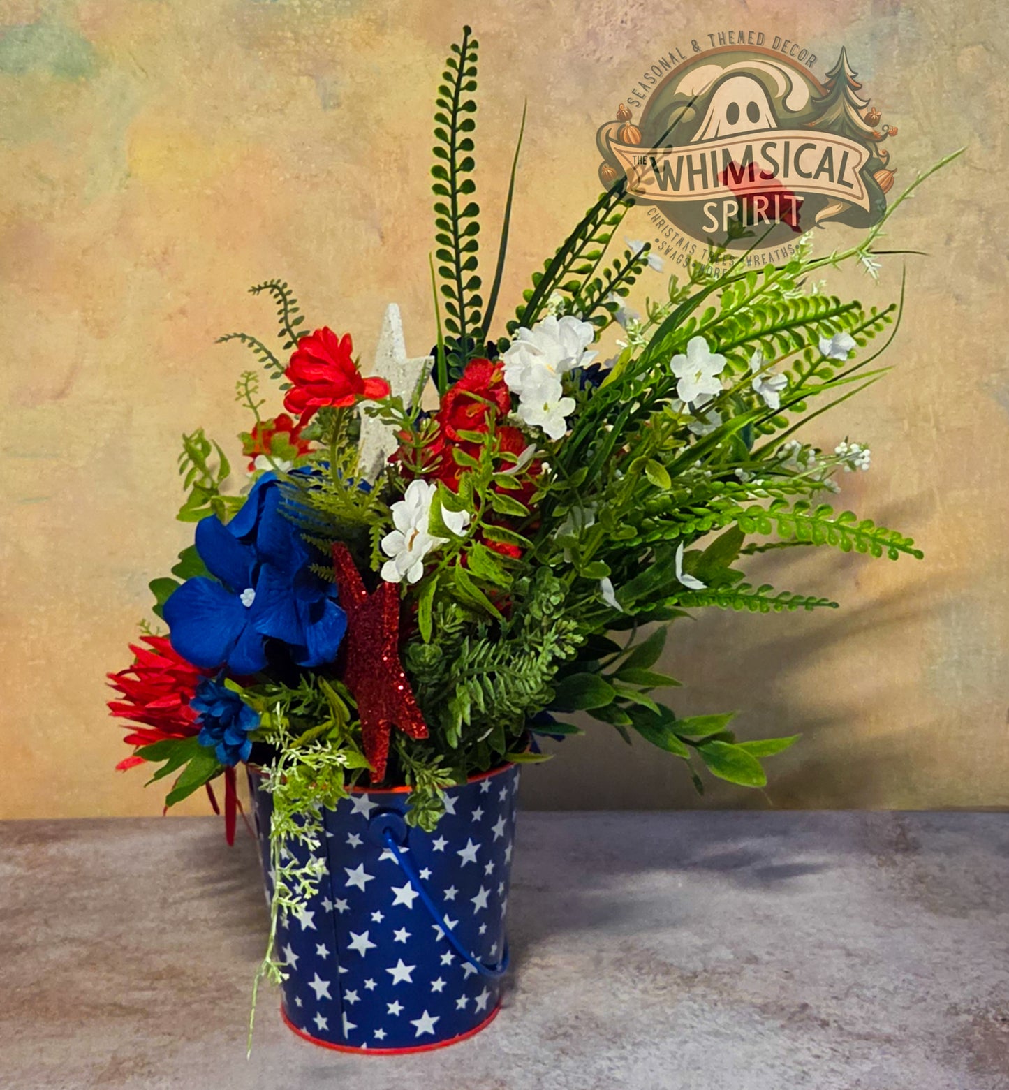 Liberty Spark Bloom - America 250 4th of July Patriotic Tabletop Centerpiece