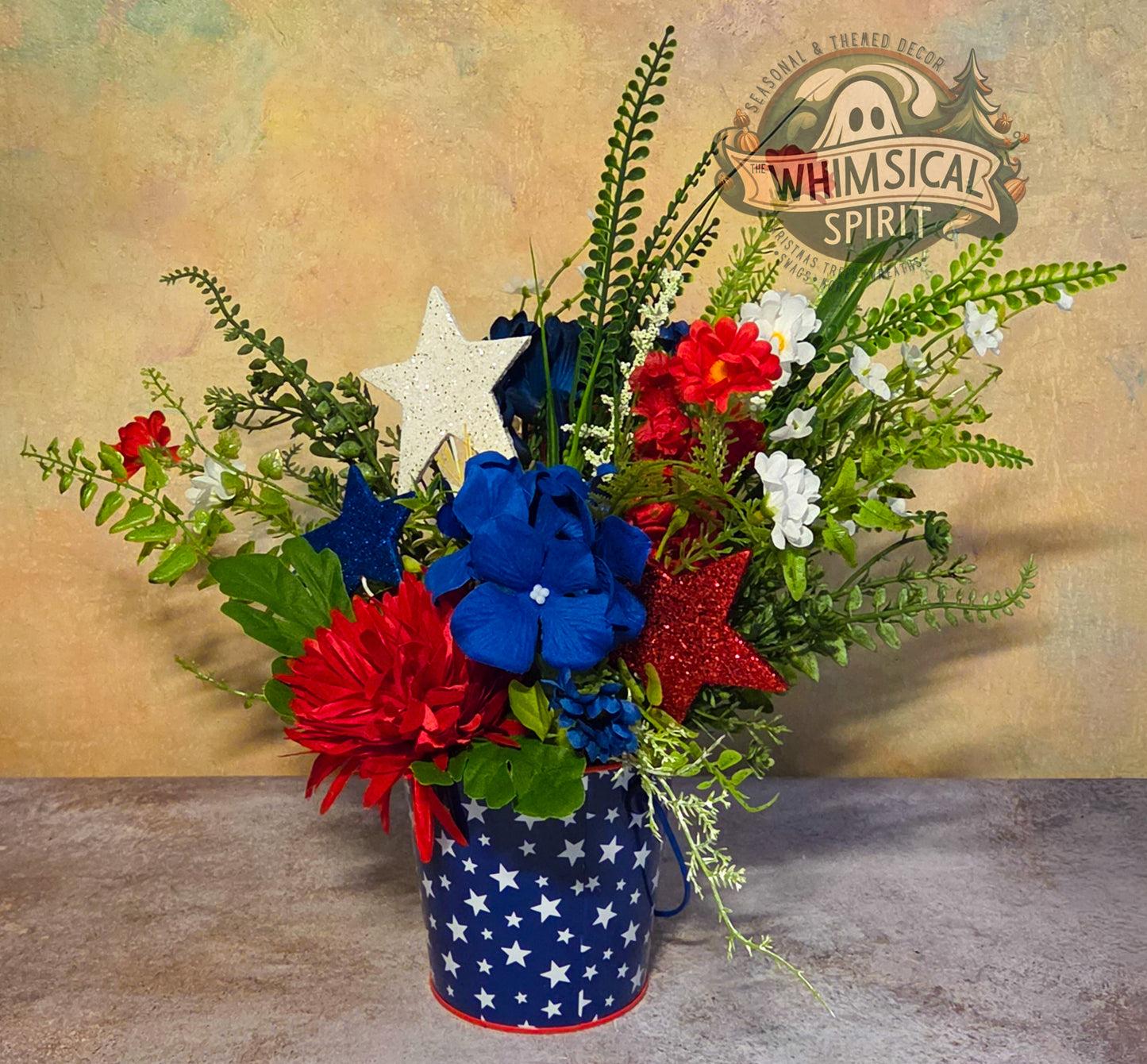 Liberty Spark Bloom - America 250 4th of July Patriotic Tabletop Centerpiece