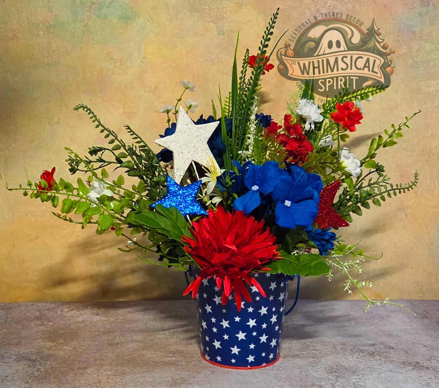 Liberty Spark Bloom - America 250 4th of July Patriotic Tabletop Centerpiece