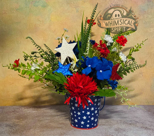 Liberty Spark Bloom - America 250 4th of July Patriotic Tabletop Centerpiece